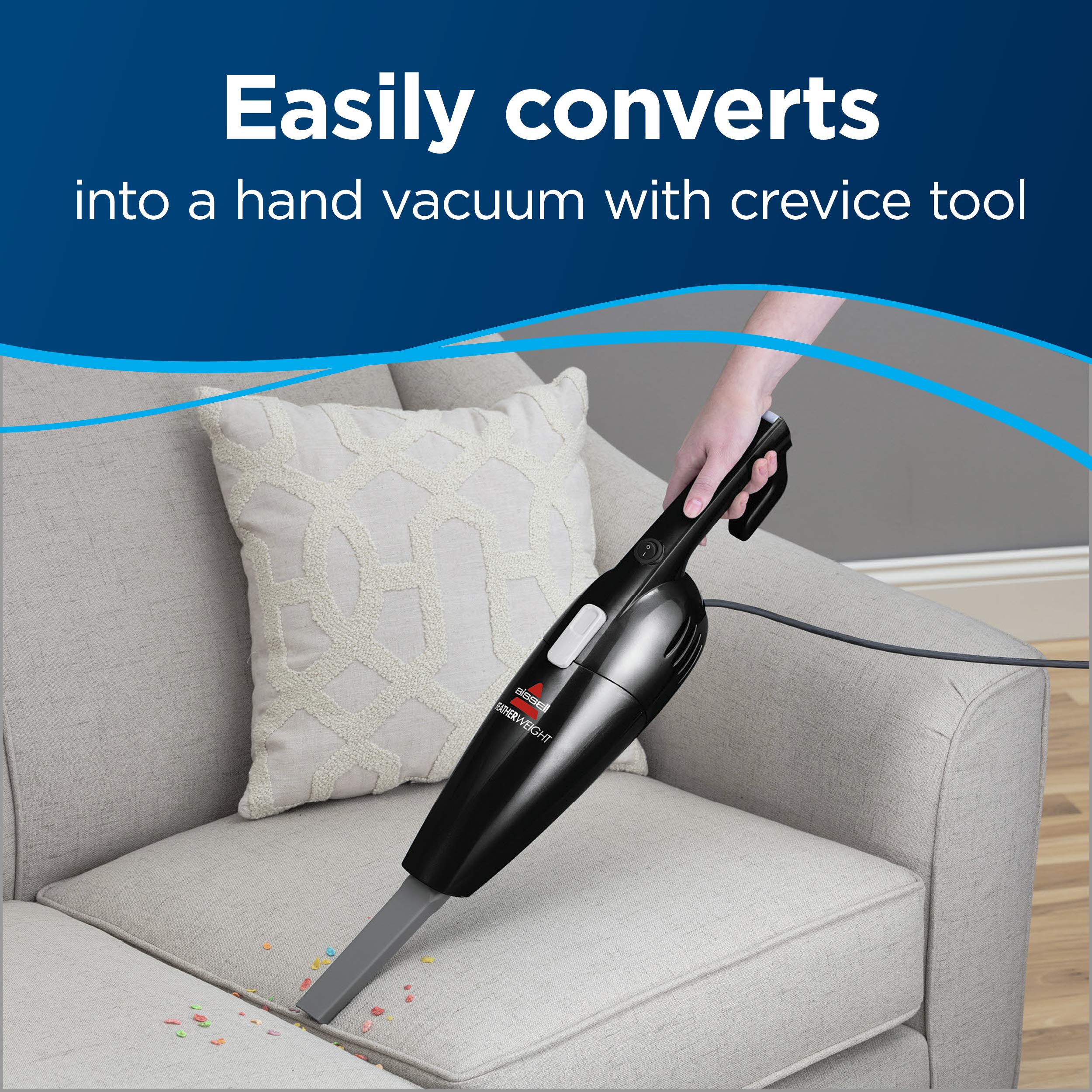 Bissell Featherweight Stick Lightweight Bagless Vacuum With Crevice Tool, 2033M, Black