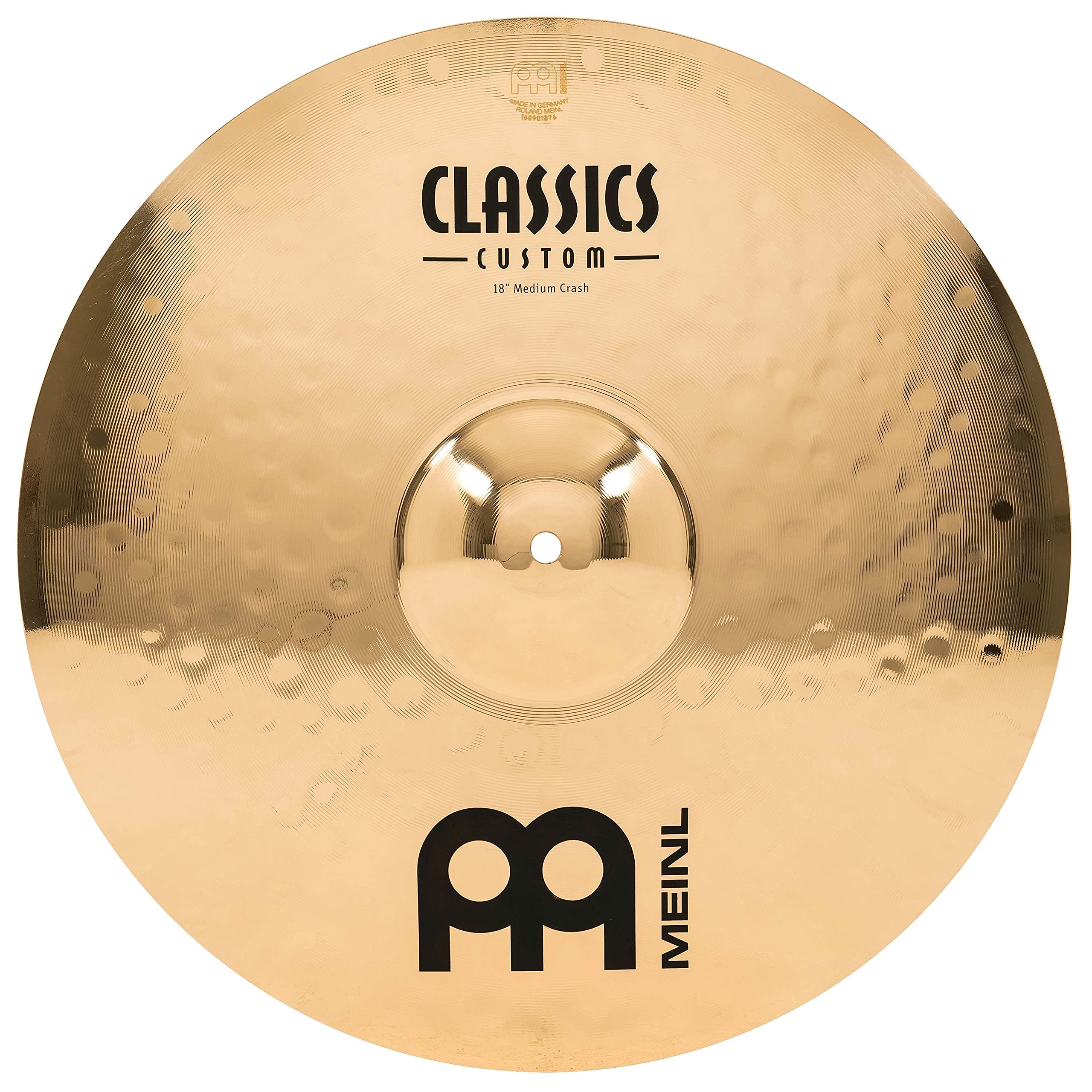 Meinl 18'' Medium Crash Cymbal   Classics Custom Brilliant   Made In Germany, 2 Year Warranty (Cc18Mc B)