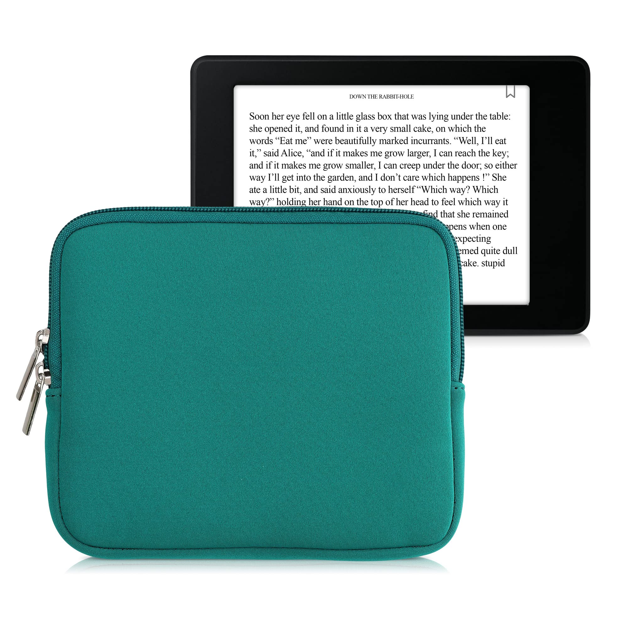 Kwmobile Neoprene E Reader Pouch Size 6,8 7'' Ereader   Universal Ebook Sleeve Case With Zipper   Petrol