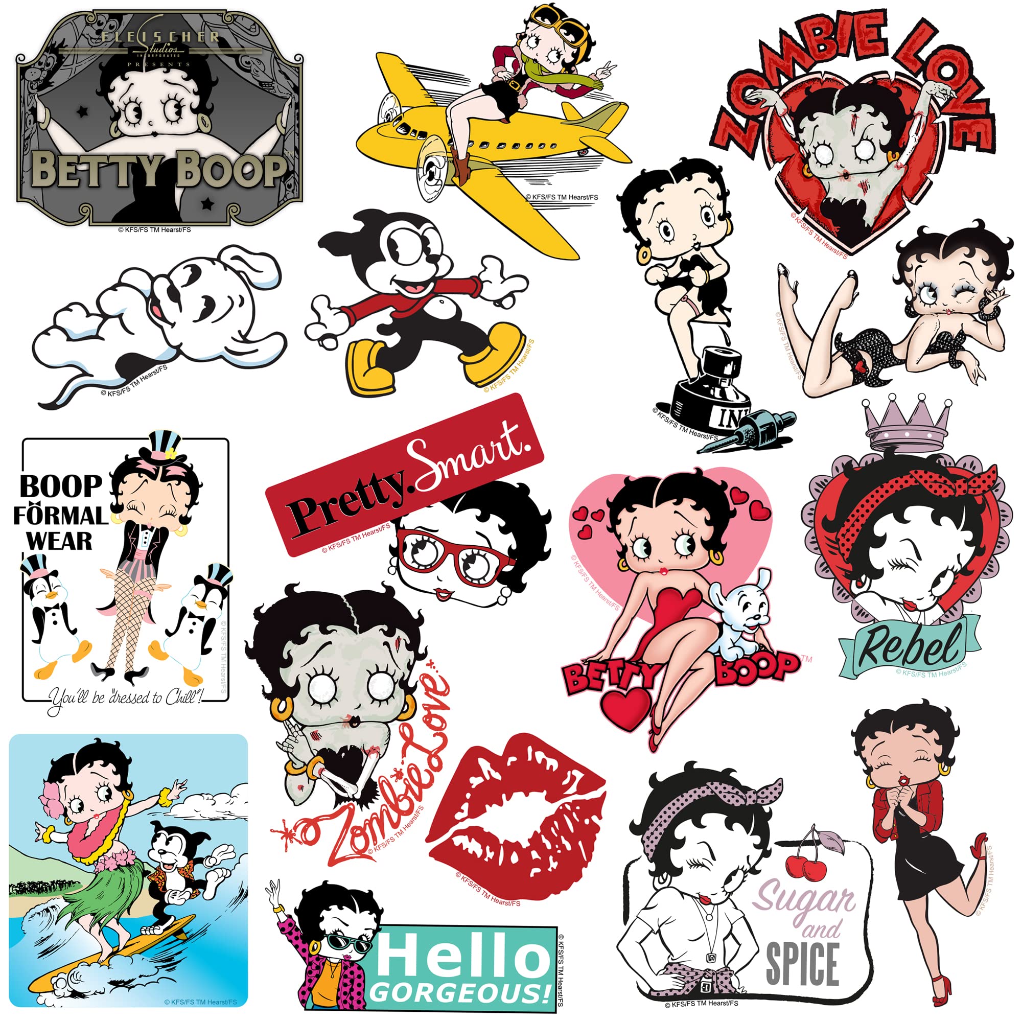 Betty Boop 50Ct Sticker Pack Large Deluxe Stickers Variety Pack   Laptop, Water Bottle, Scrapbooking, Tablet, Skateboard, Indoor