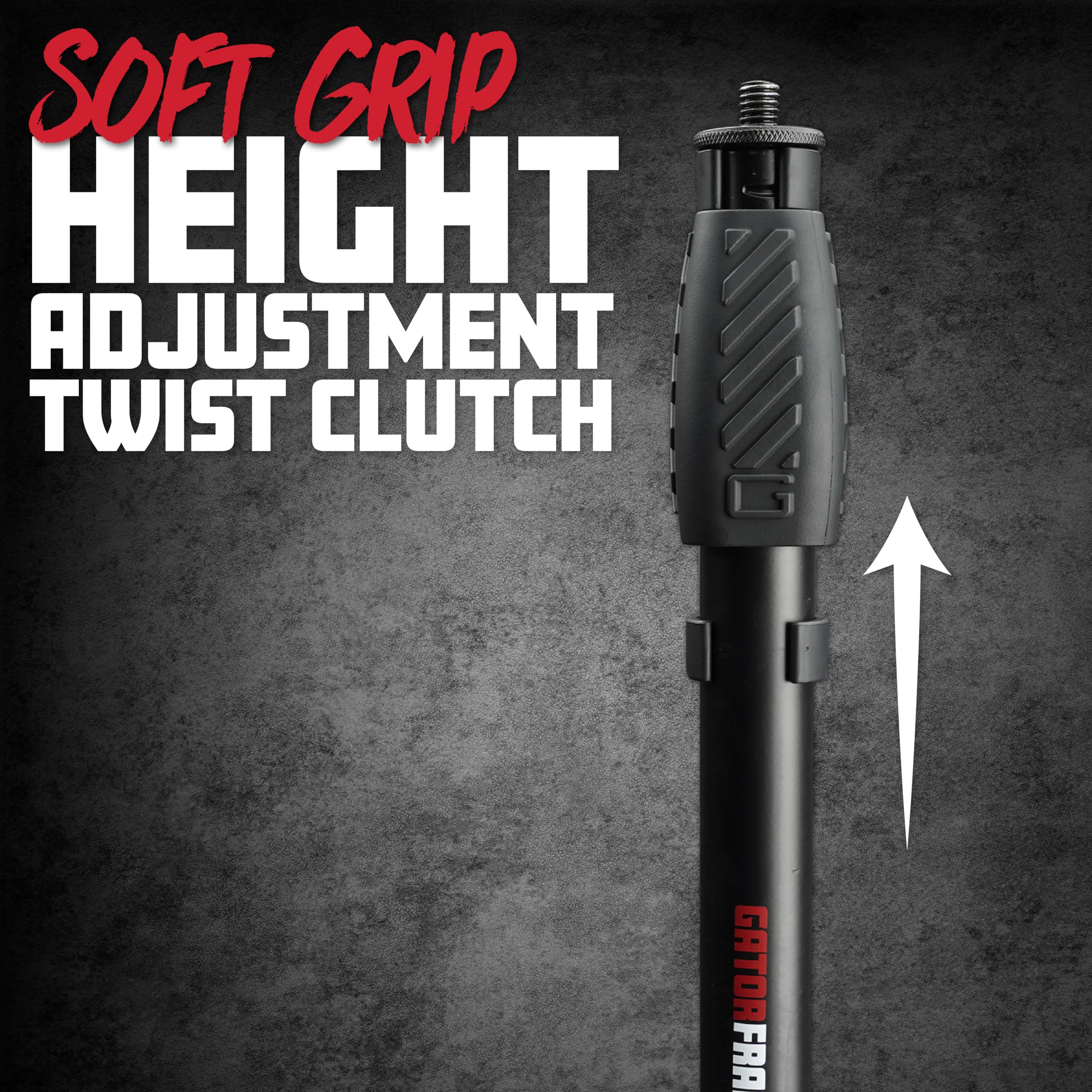 Gator Frameworks Microphone Stand With 12 Weighted Base And Soft Grip Twist Clutch Height Adjustment, (Gfw-Mic-1200)