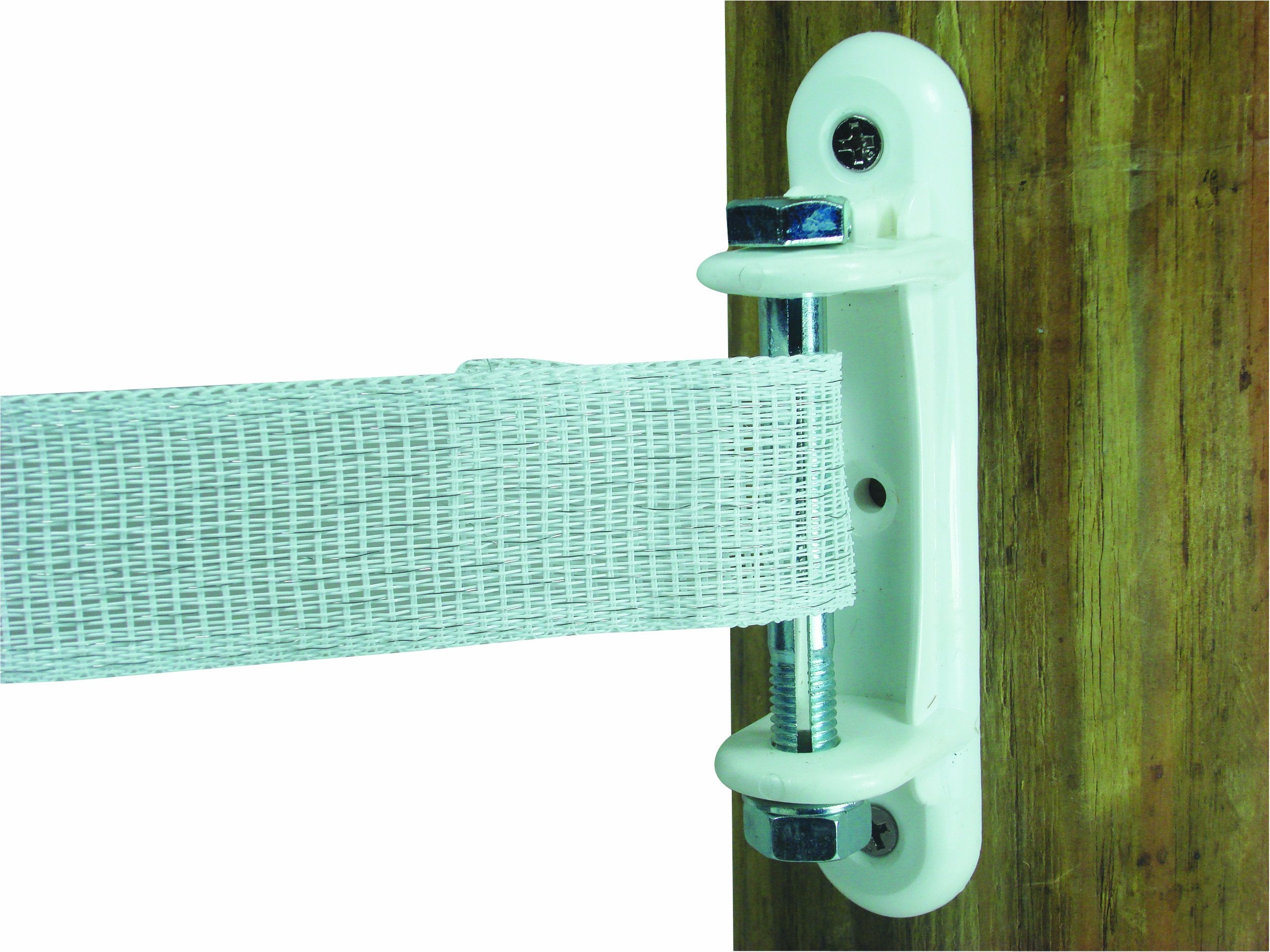 Field Guardian Wood Post Polytape Metal Split Bolt Tensioner, 2 Inch, White