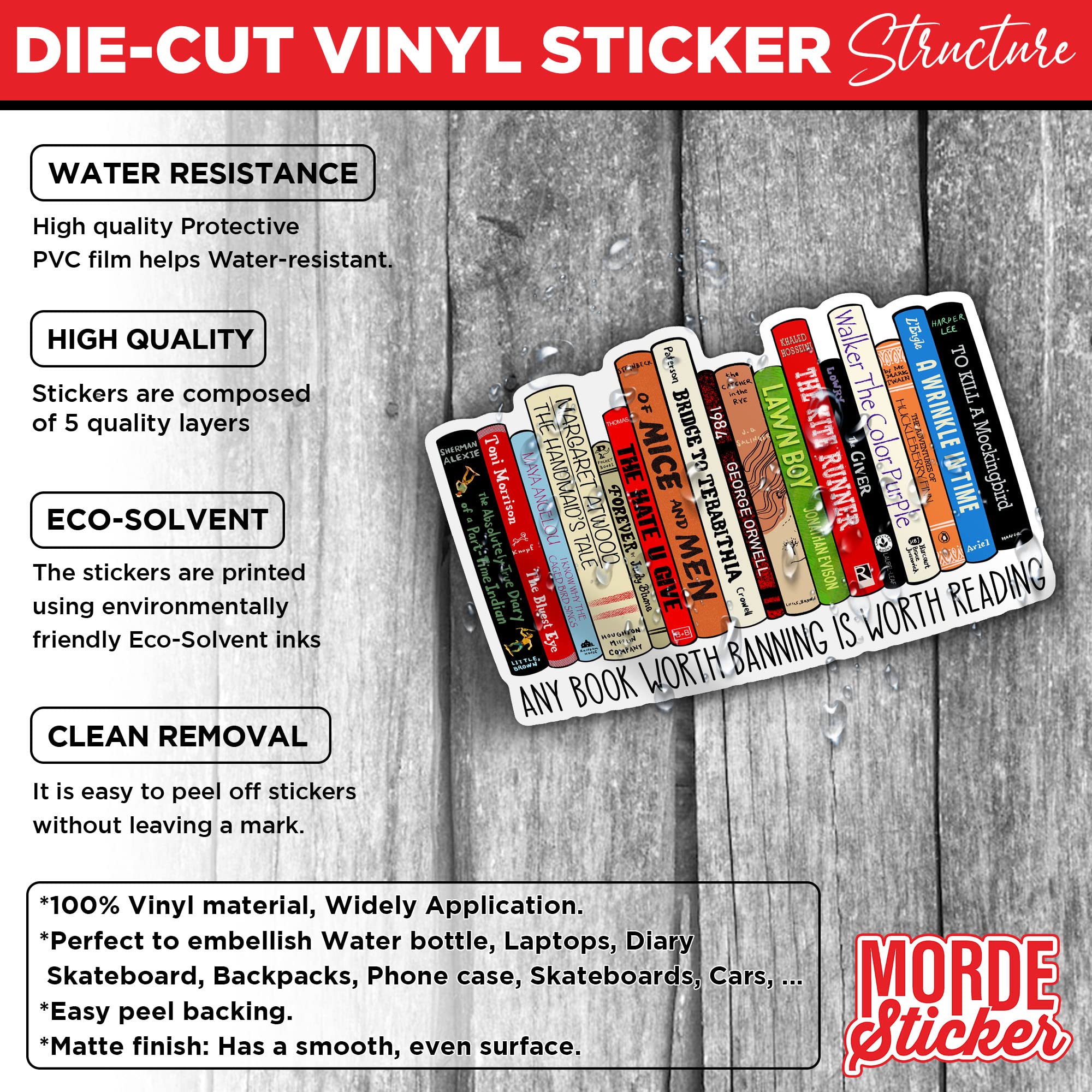 (3Pcs) Any Book Worth Banning Is Worth Reading Sticker Banned Book Reading Stickers 3In Die Cut Waterproof Vinyl Sticker For Har