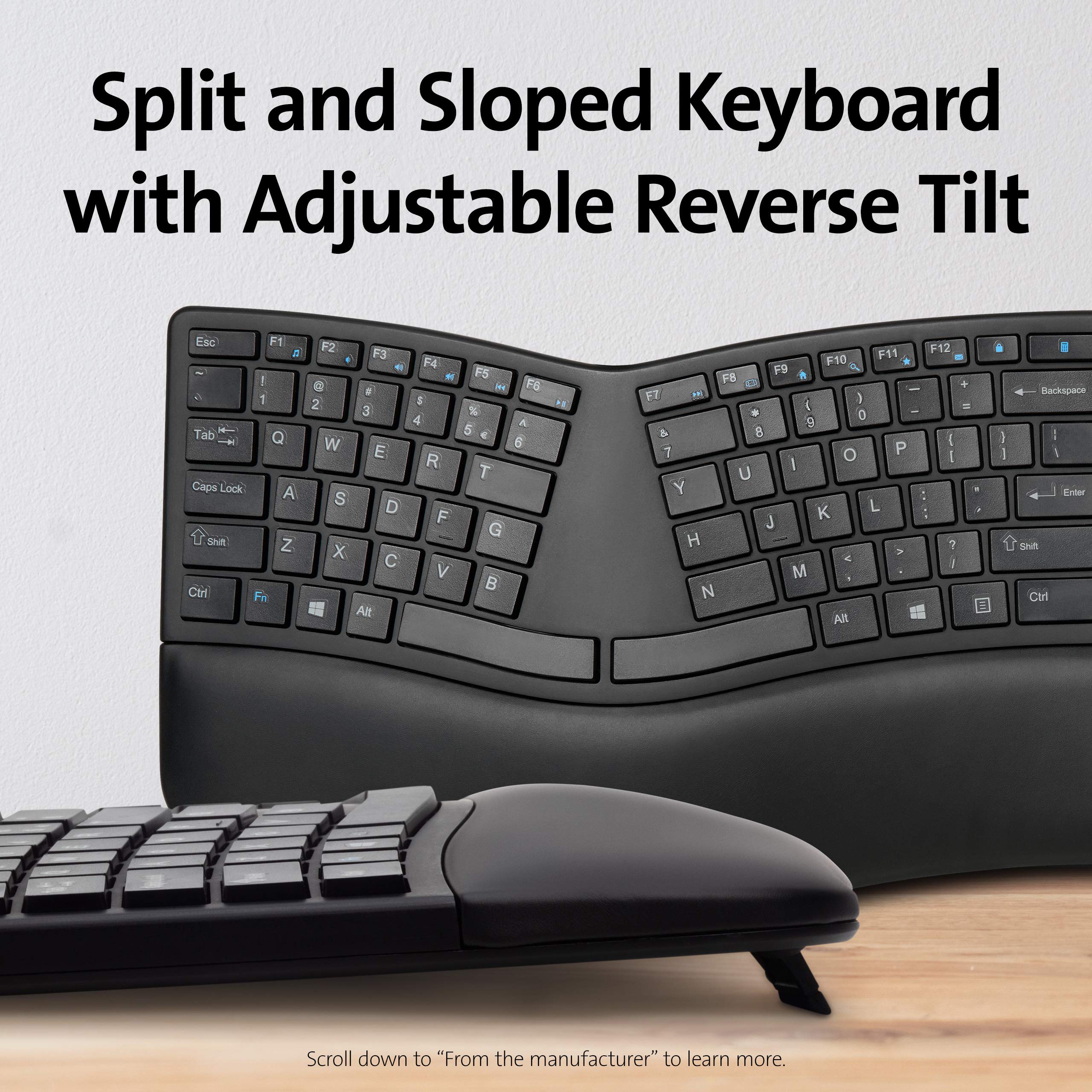 Kensington Pro Fit Ergonomic Wireless Keyboard And Mouse - Black (K75406Us)