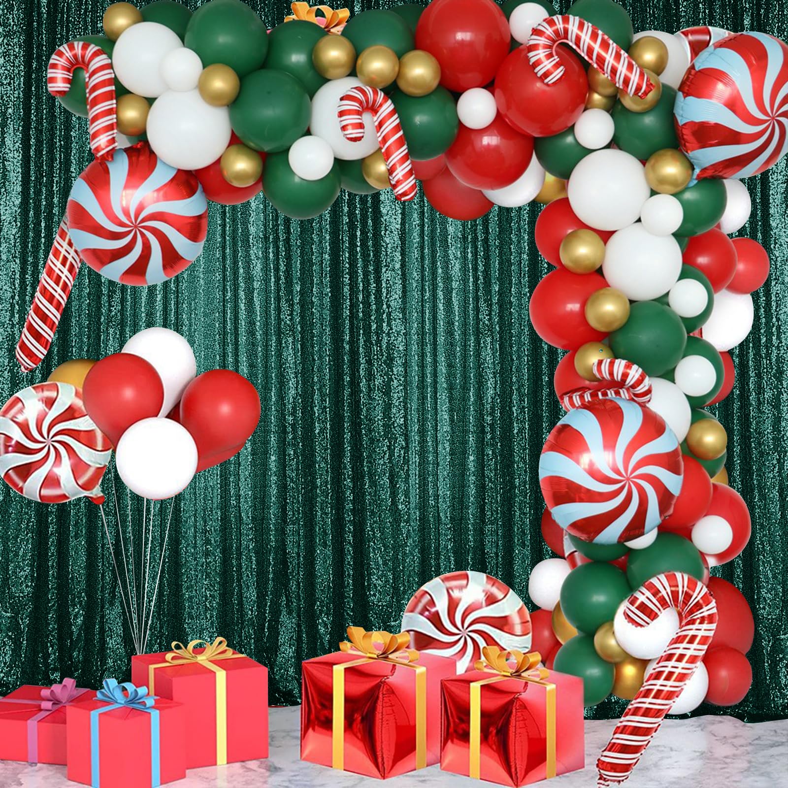 Sugargirl Dark Green Sequin Backdrop Curtain 2 Panels 2Ftx8Ft Glitter Dark Green Background Drapes Sparkle Photography Backdrop