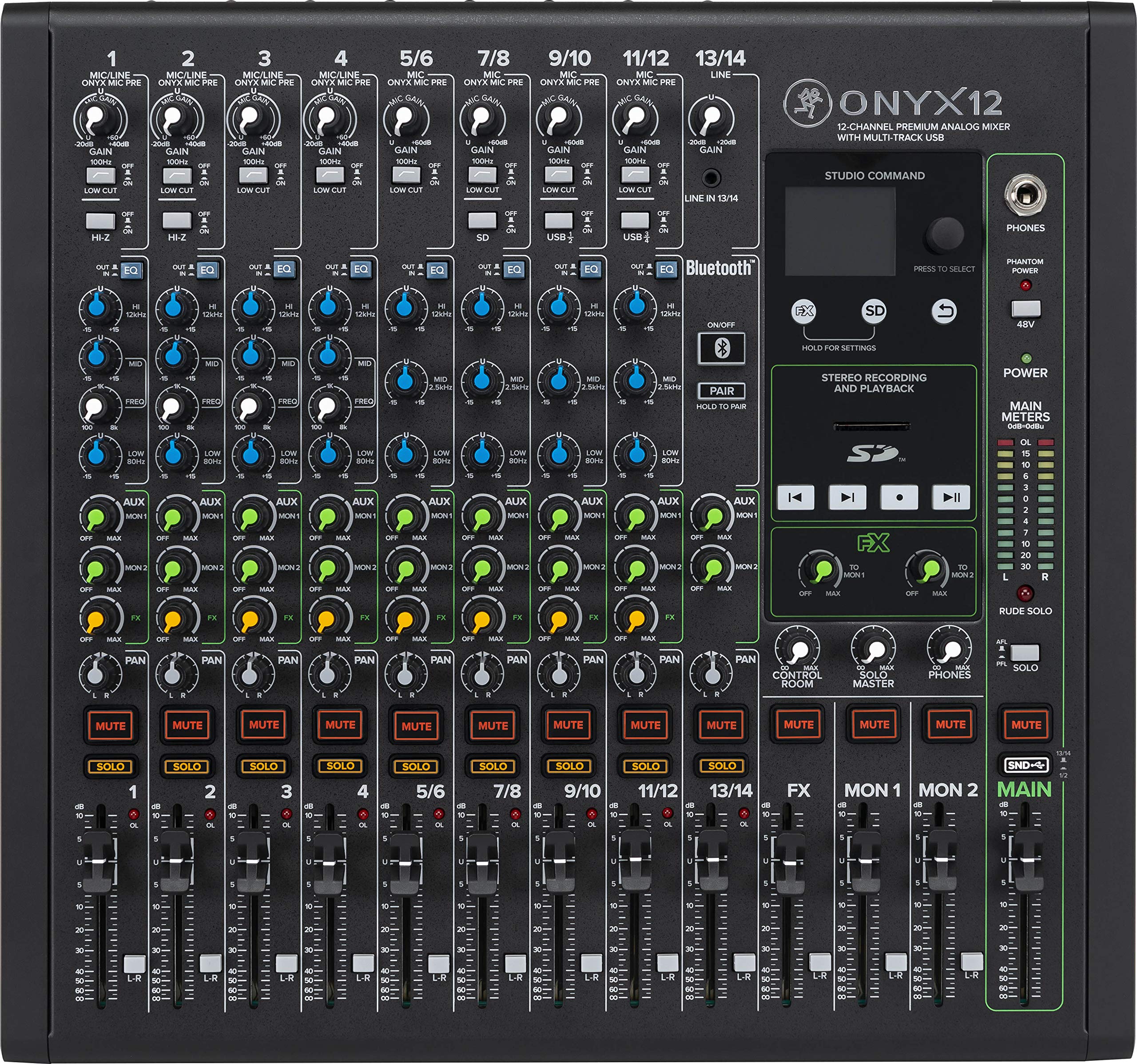 Mackie 12 Channel Premium Analog Mixer With Multi Track Usb. (Onyx12)