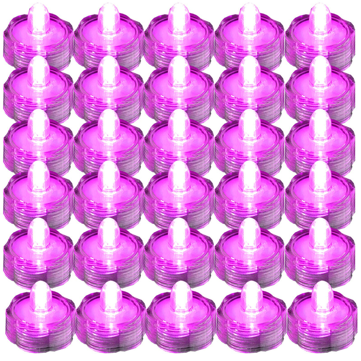 Jytrend Bright Led Floral Tea Light Vase Submersible Lights For Party Wedding (Pink, 30 Pack)