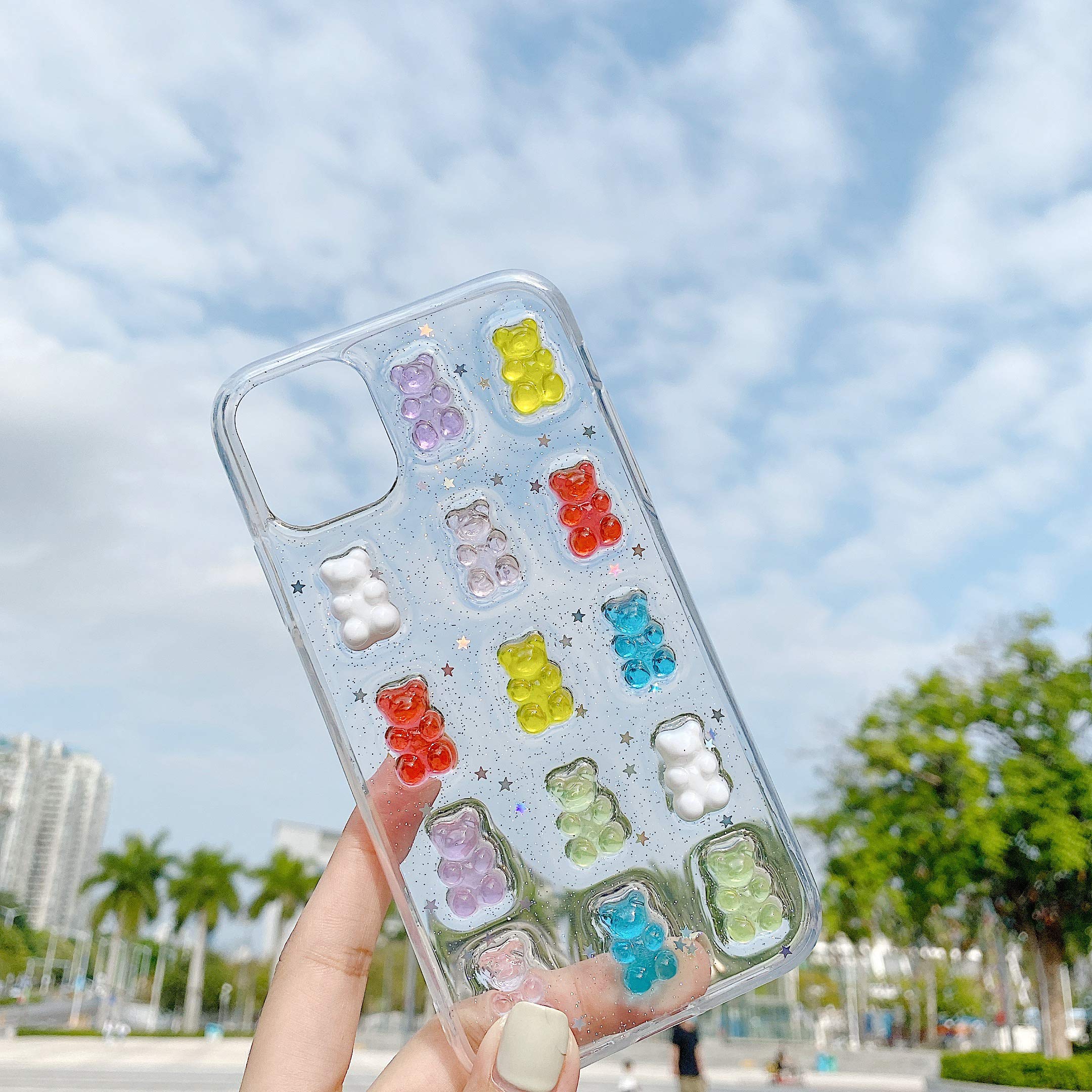 Unnfiko 3D Clear Case Compatible With Iphone 15 Pro, Super Cute Cartoon Bears, Funny Creative Soft Protective Case Cover (Bears,