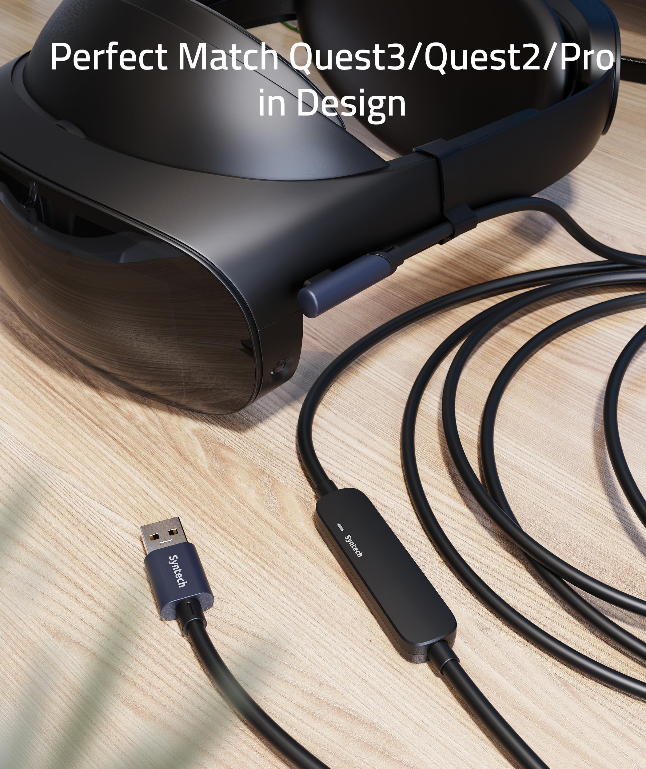 Syntech Link Cable 33 Ft With Signal Booster Compatible With Meta/Oculus Quest 3, Quest2/Pro/Pico4 Accessories And Pc/Steamvr, H