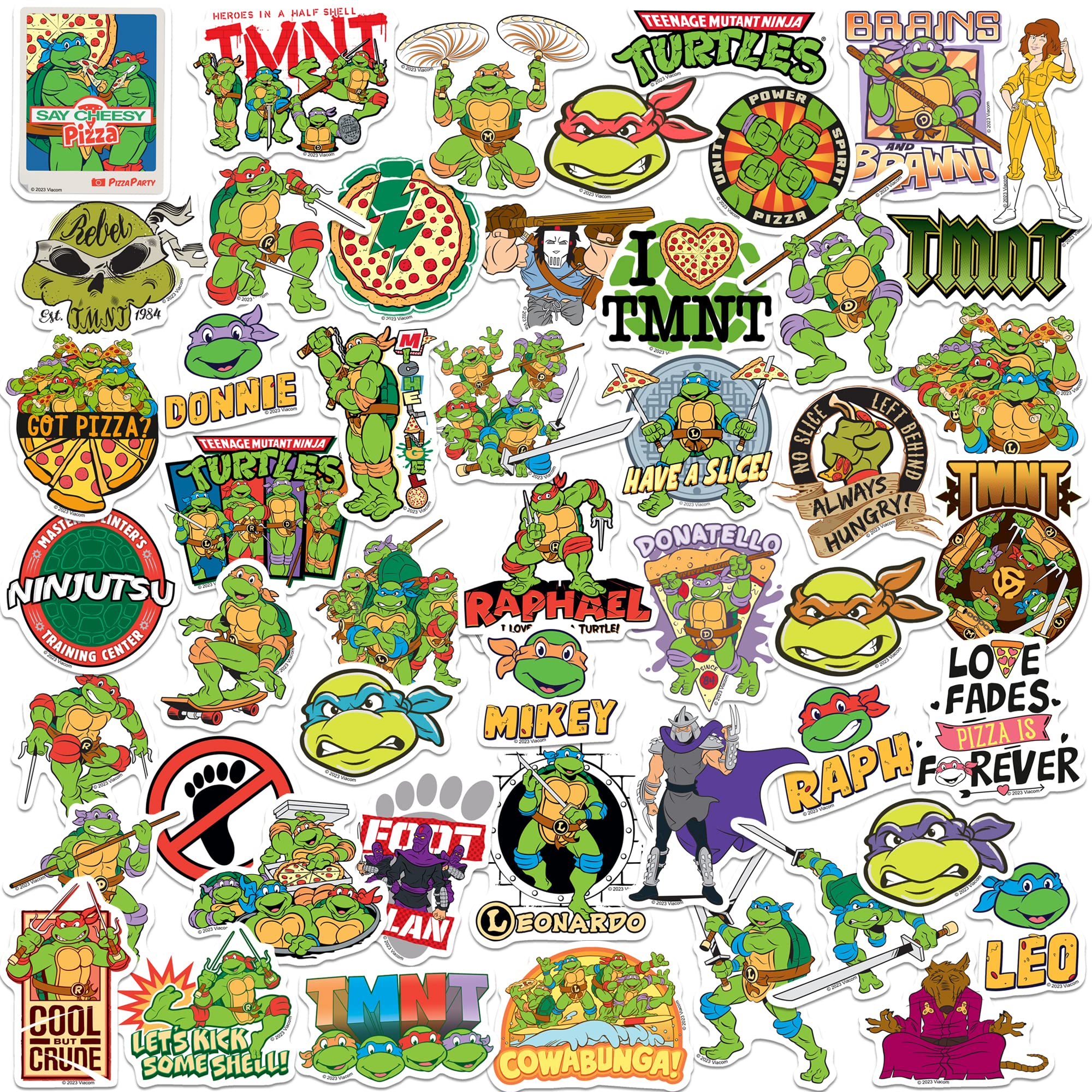 Tmnt Teenage Mutant Ninja Turtles 50Ct Sticker Pack Large Deluxe Stickers Variety Pack   Laptop, Water Bottle, Scrapbooking, Tab