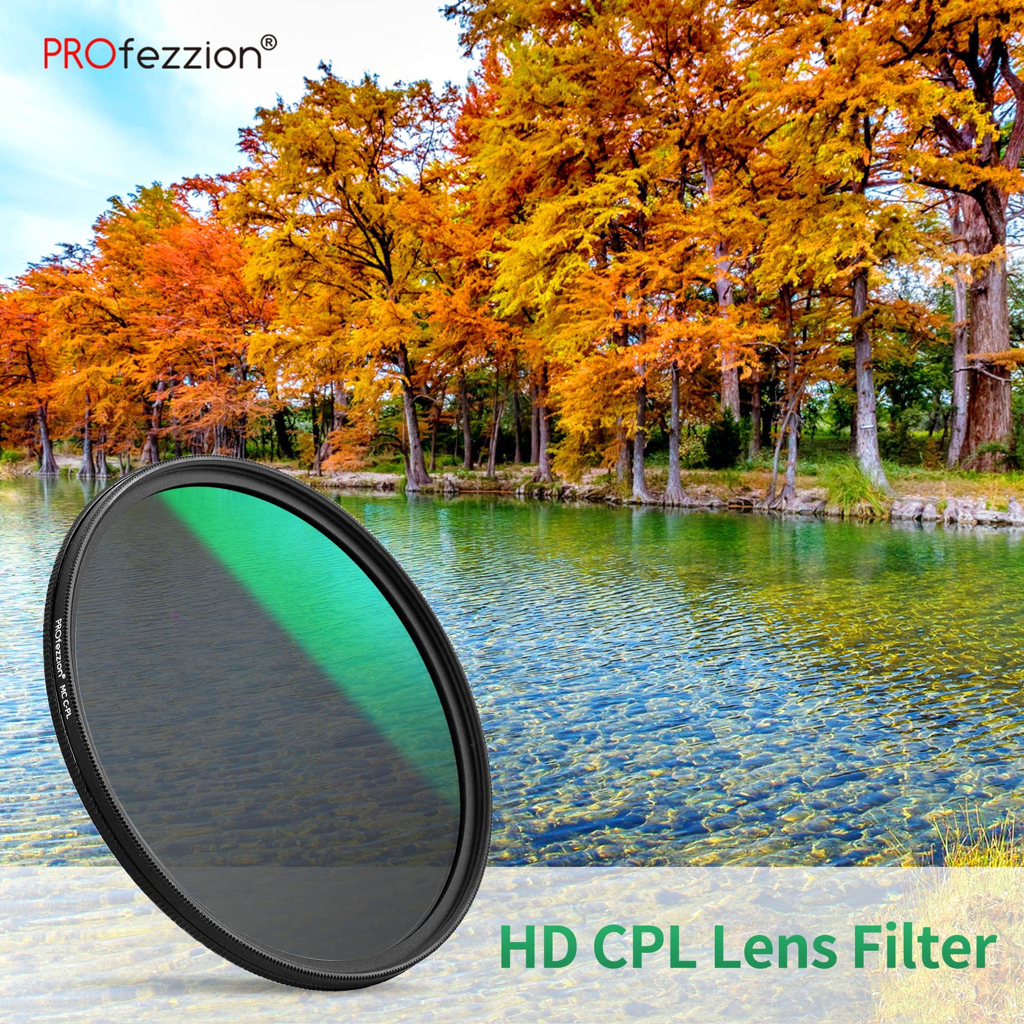 Profezzion 40.5Mm Circular Polarizer Filter For Sony A6000 A6100 A6300 A6400 Zv-E10 With E Pz 16-50Mm Kit Lens, Ultra Slim Multi