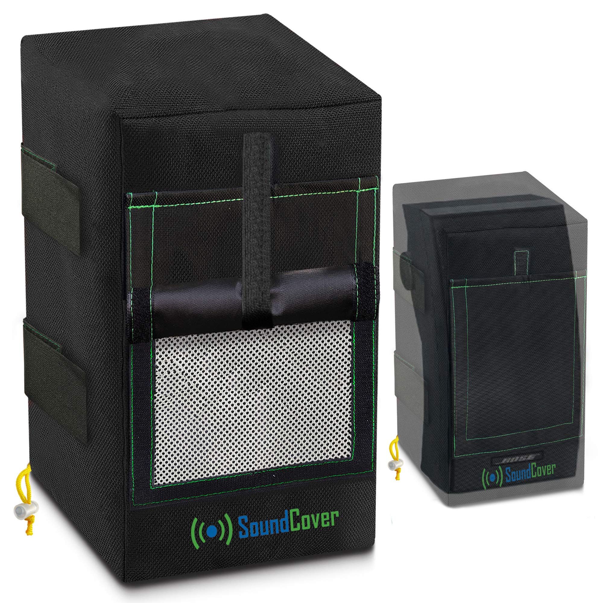 Two Medium Black Heavy Duty 600D Waterproof Uv Protection Speaker Covers   Outdoor Speaker Sound Flap   Fits Yamaha Ns Aw294, De