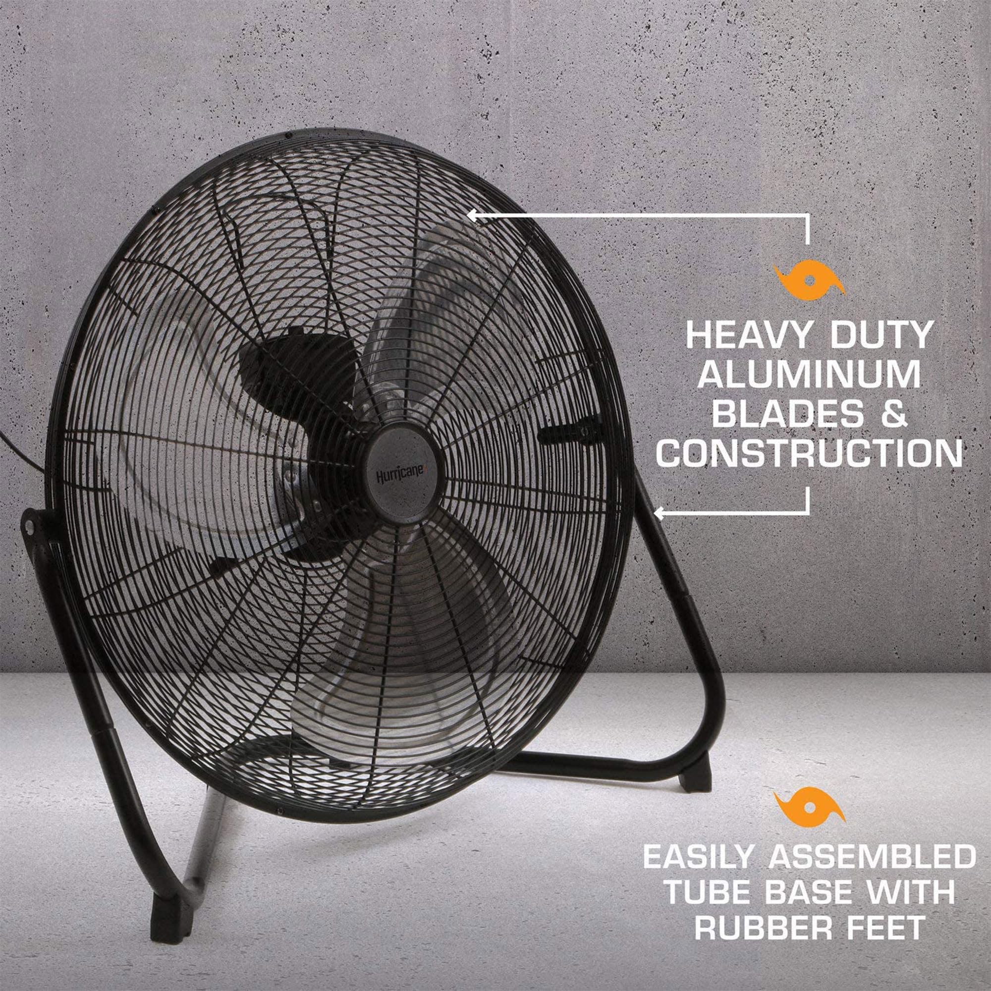 Hurricane Pro 20'' High Velocity Metal Box Fan   Powerful 5300 Cfm Airflow, Adjustable Tilt, Heavy Duty Construction For Home, G