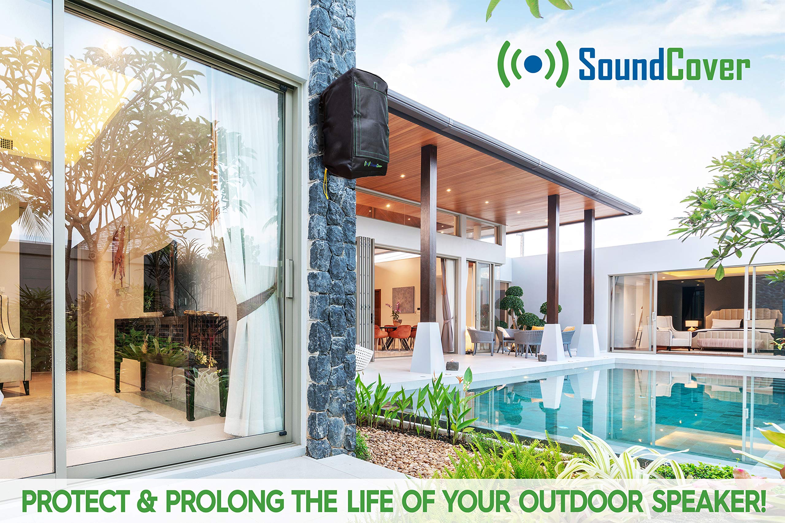 Two Large Heavy Weight Speaker Covers For C Bracket Mounted Outdoor Speakers   Waterproof & Uv Protection For Outdoor Speakers