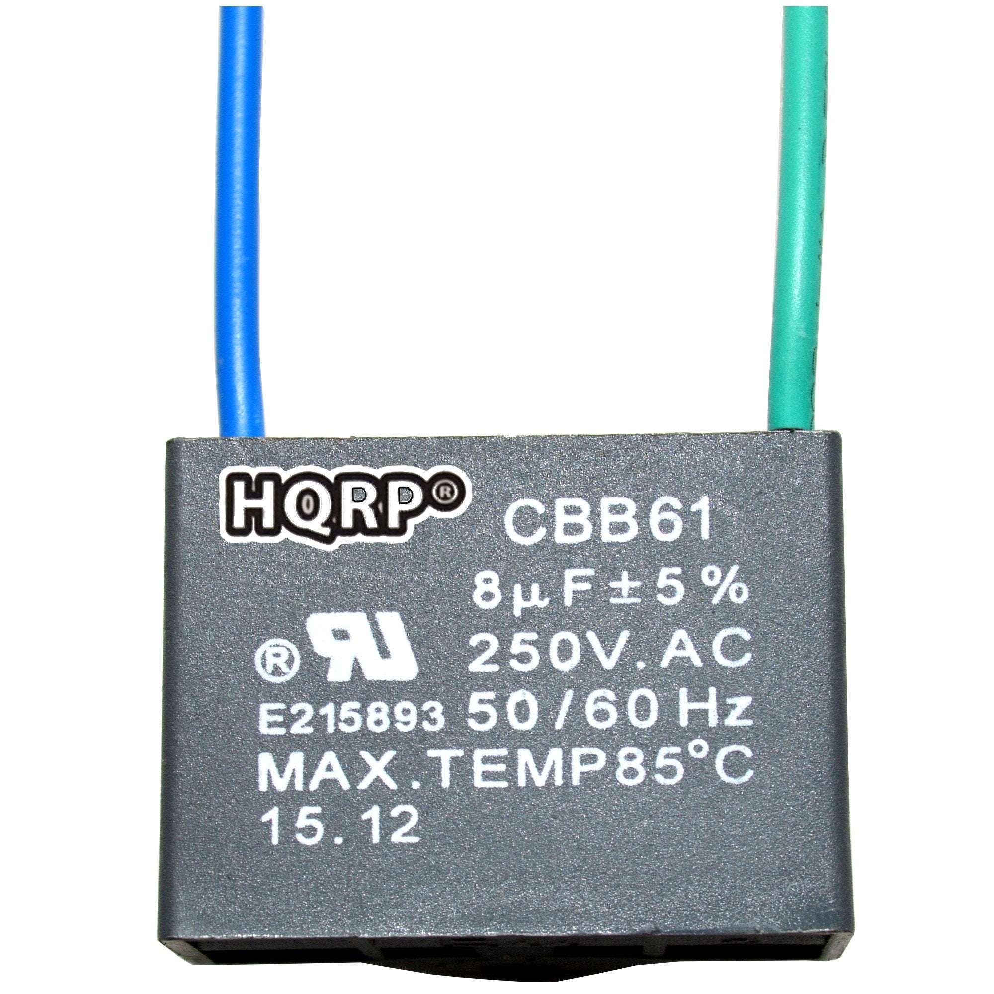 Hqrp Kit Ceiling Fan Capacitor Cbb61 8Uf 2 Wire Ul Listed And 3 Speed Fan Switch