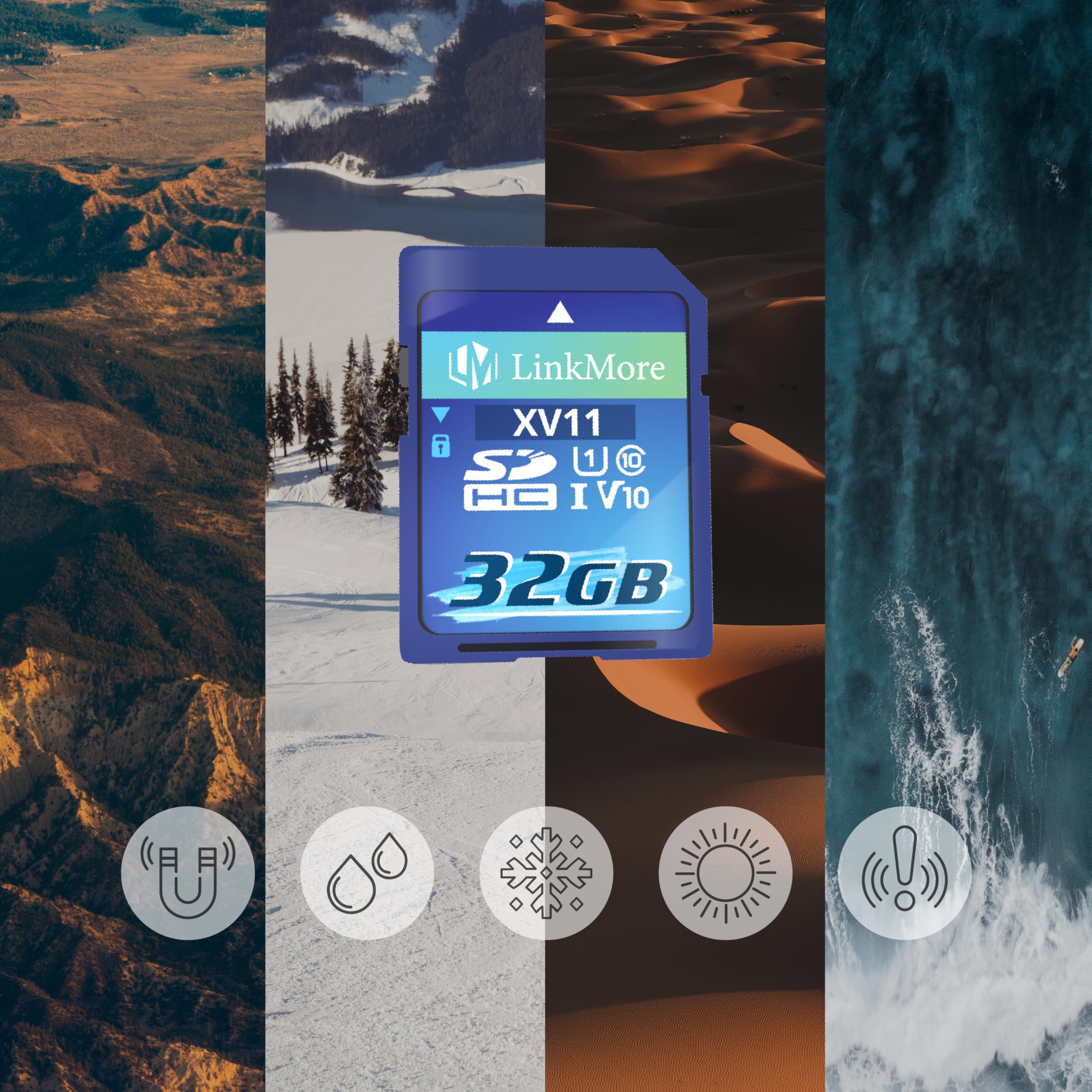 Linkmore Xv11 Sdhc Card 32Gb Compatible With Camera, Pc, Uhs I, U1, V10, Class 10, Read Speed Up To 96 Mb/S, Write Speed Up To 2