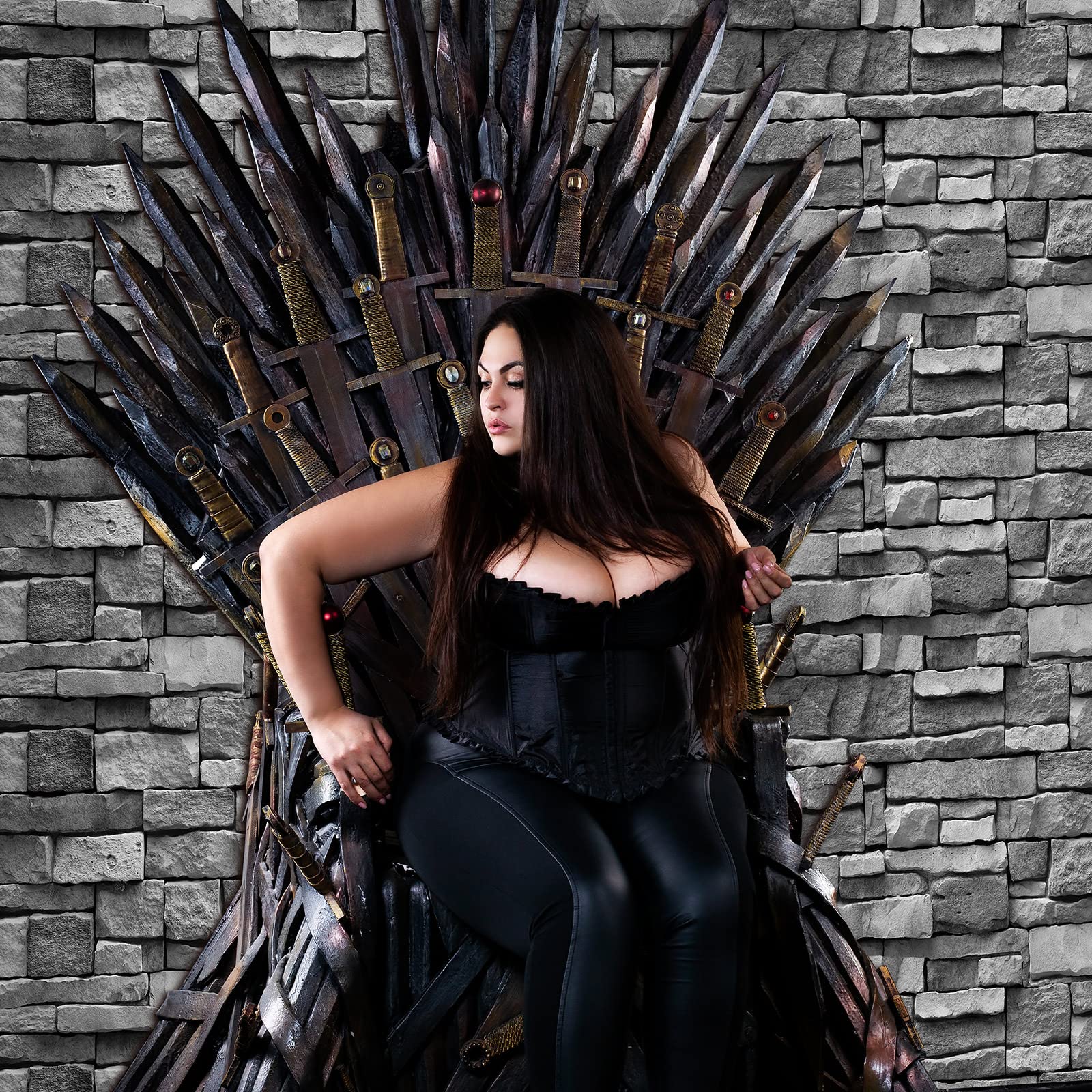 Chuangdi 4.5 X 9 Feet Brick Road Runner Novelty Aisle Floor Runner Brick Wall Backdrop, Princess Decorations Party Supplies For