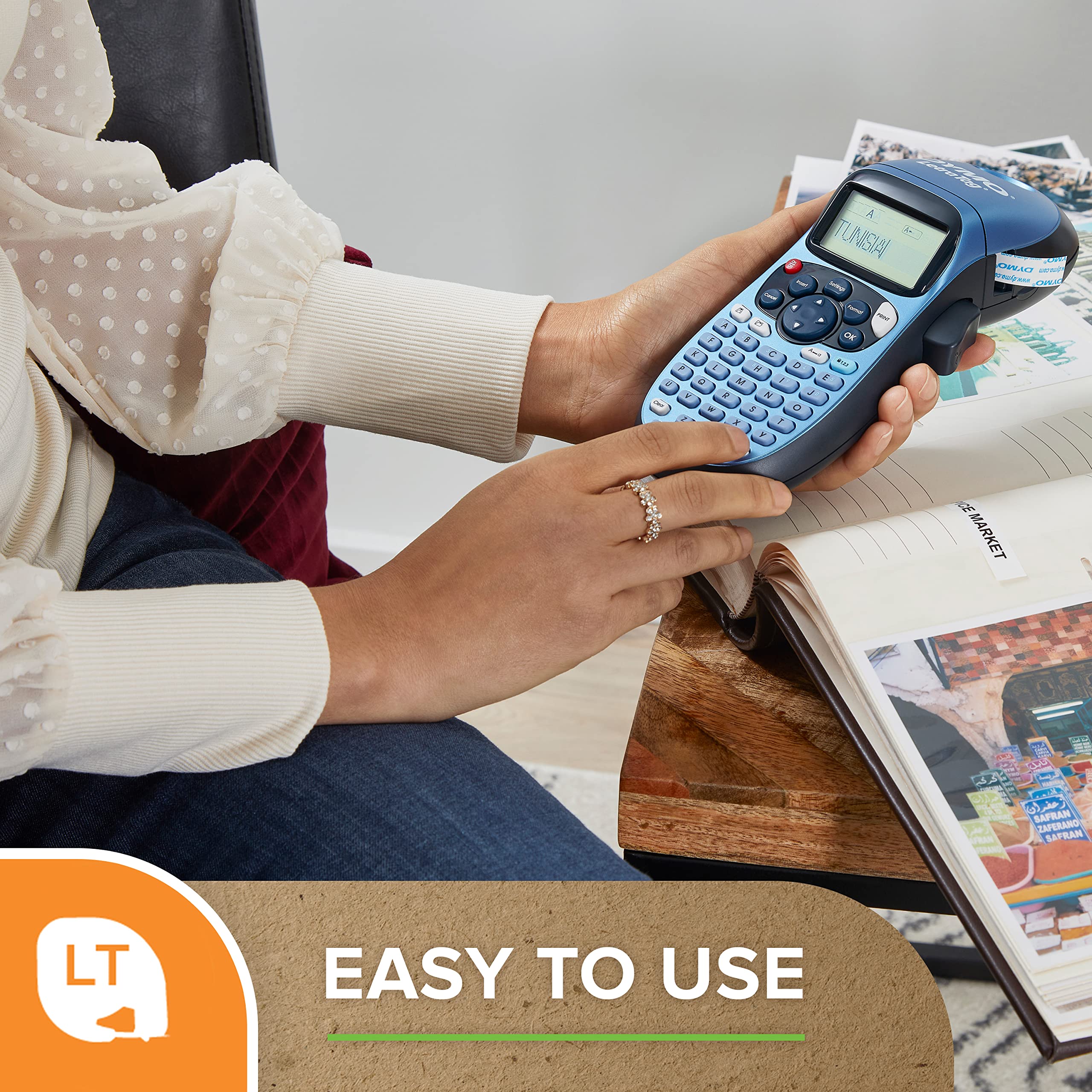 Dymo Label Maker Machine With Tape   100H Letratag Handheld, Comes With 3 Lt Label Tapes. Great For Home & Office Organization