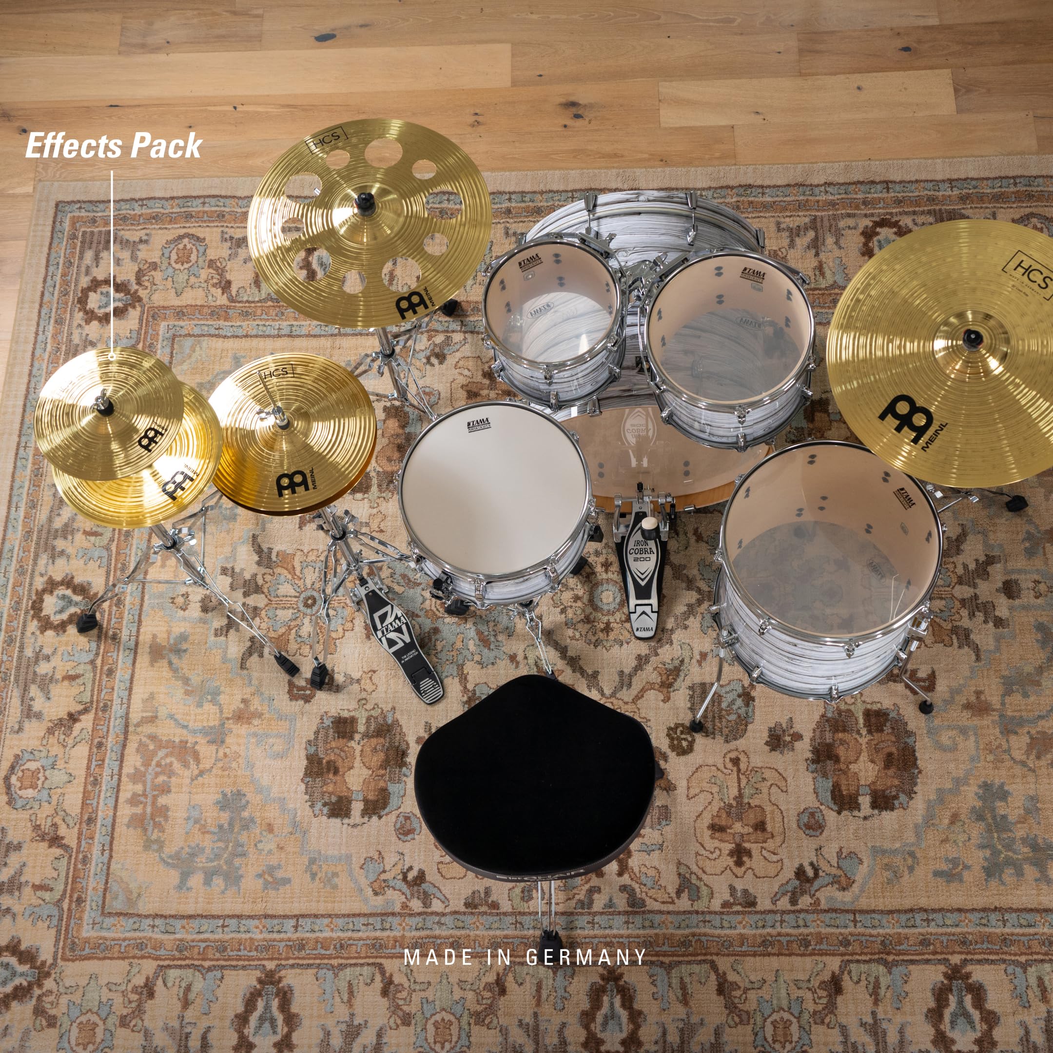 Meinl Cymbals Hcs Fx Hcs Cymbal Box Set Effects Pack With 10'' Splash, 12'' China, Plus A Free Cymbal Stacker (Video)