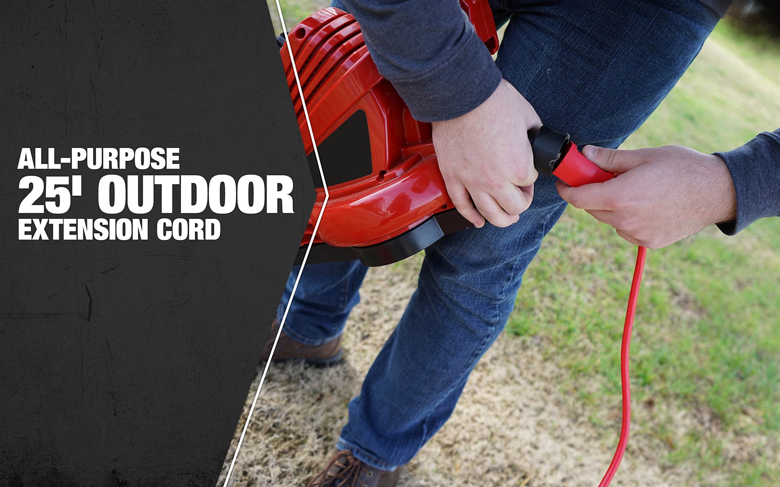 Southwire Medium Duty Extension Cord, 25Ft, 14 Gauge, 3 Conductor, General Purpose Extension Cord, Sjtw, Red, 2407Sw8804
