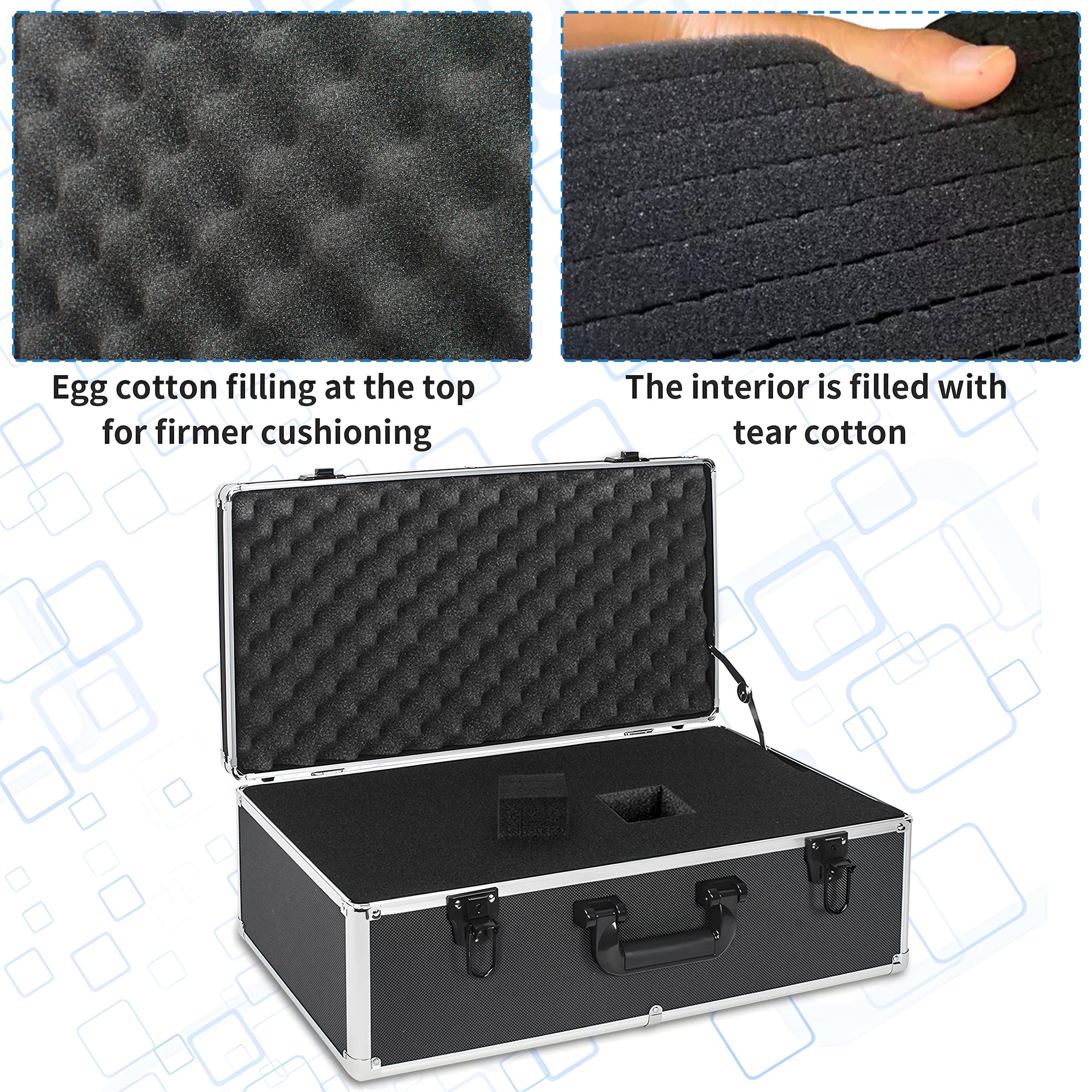 Ithwiu 22 Inch Hard Carrying Case Ideal For Wireless Mic System Storage & Camera Gear Transportation, Aluminum Alloy Sturdy Buil