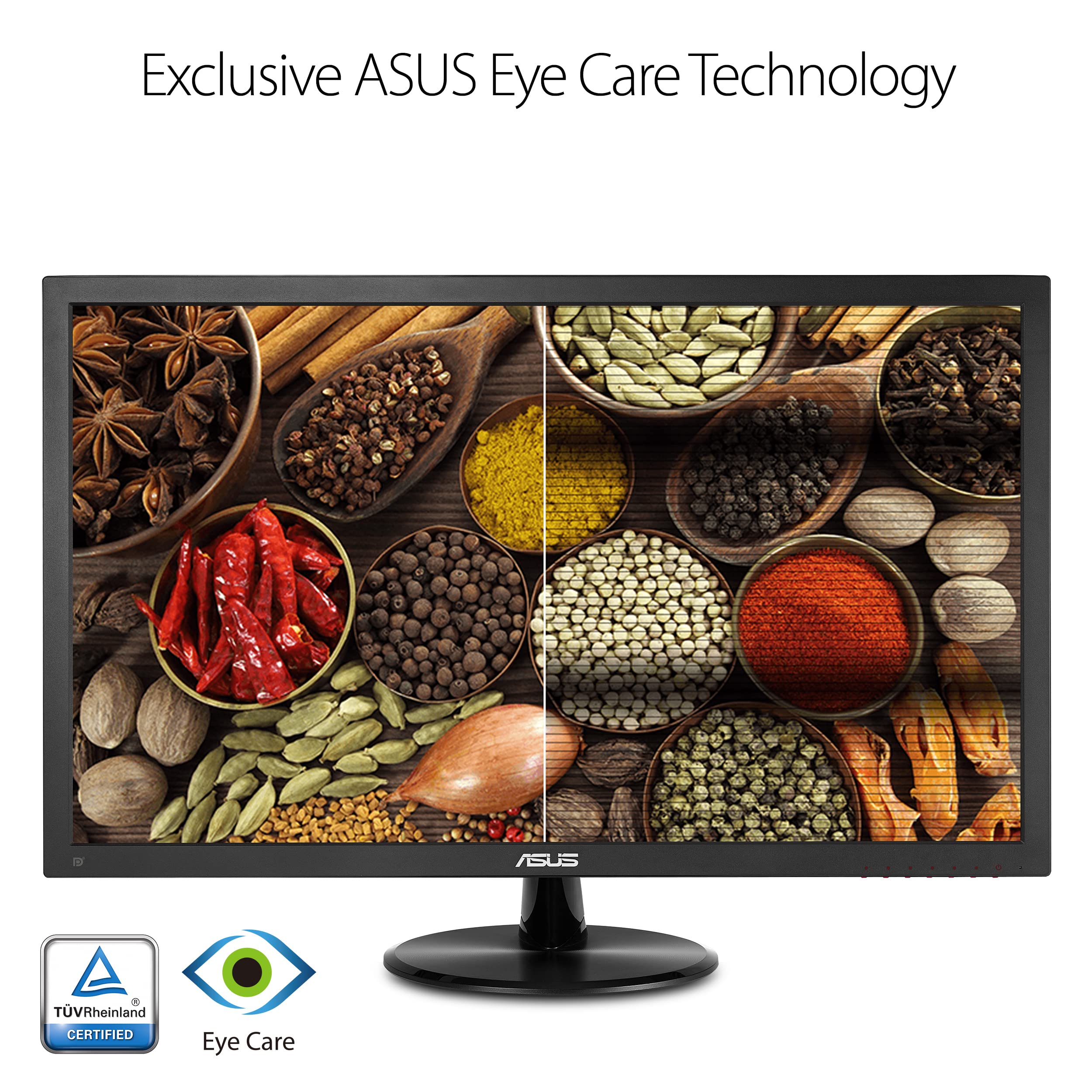 Asus Vp248Qg 24    Full Hd 1920X1080 1Ms Dp Hdmi Vga Adaptive Sync/Freesync Eye Care Monitor, Black