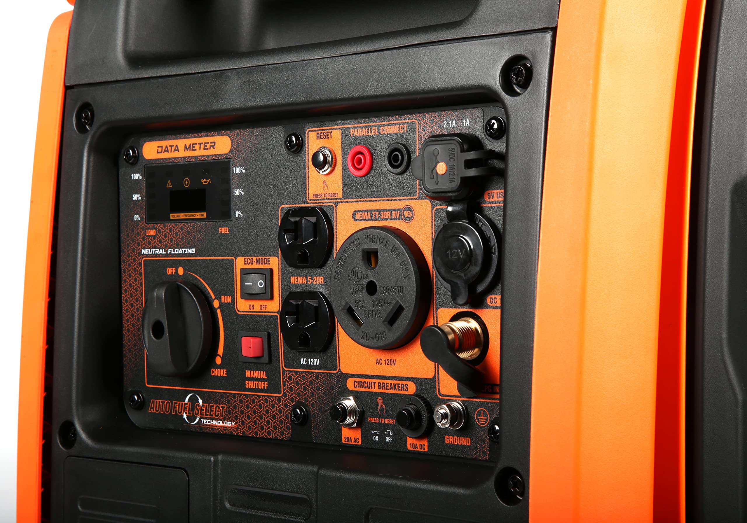 Wen Df450I Super Quiet 4500 Watt Dual Rv Ready Portable Inverter Generator With Fuel Shut Off