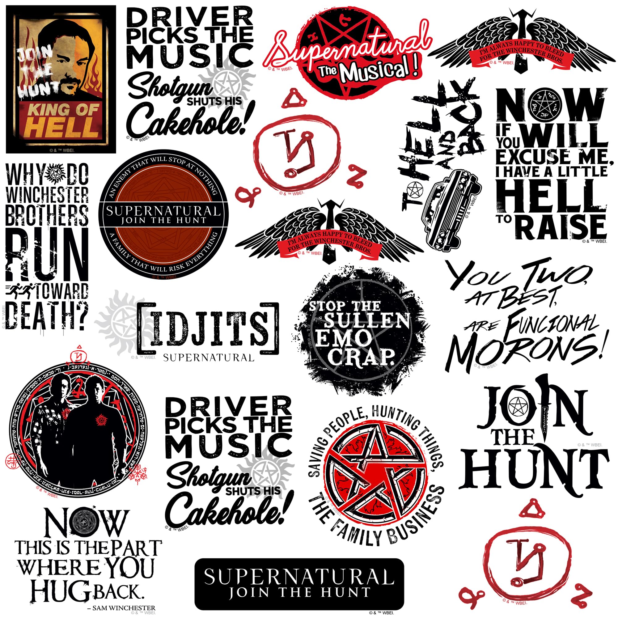 Supernatural Limited Color 50Ct Vinyl Large Deluxe Stickers Variety Pack   Laptop, Water Bottle, Scrapbooking, Tablet, Skateboar
