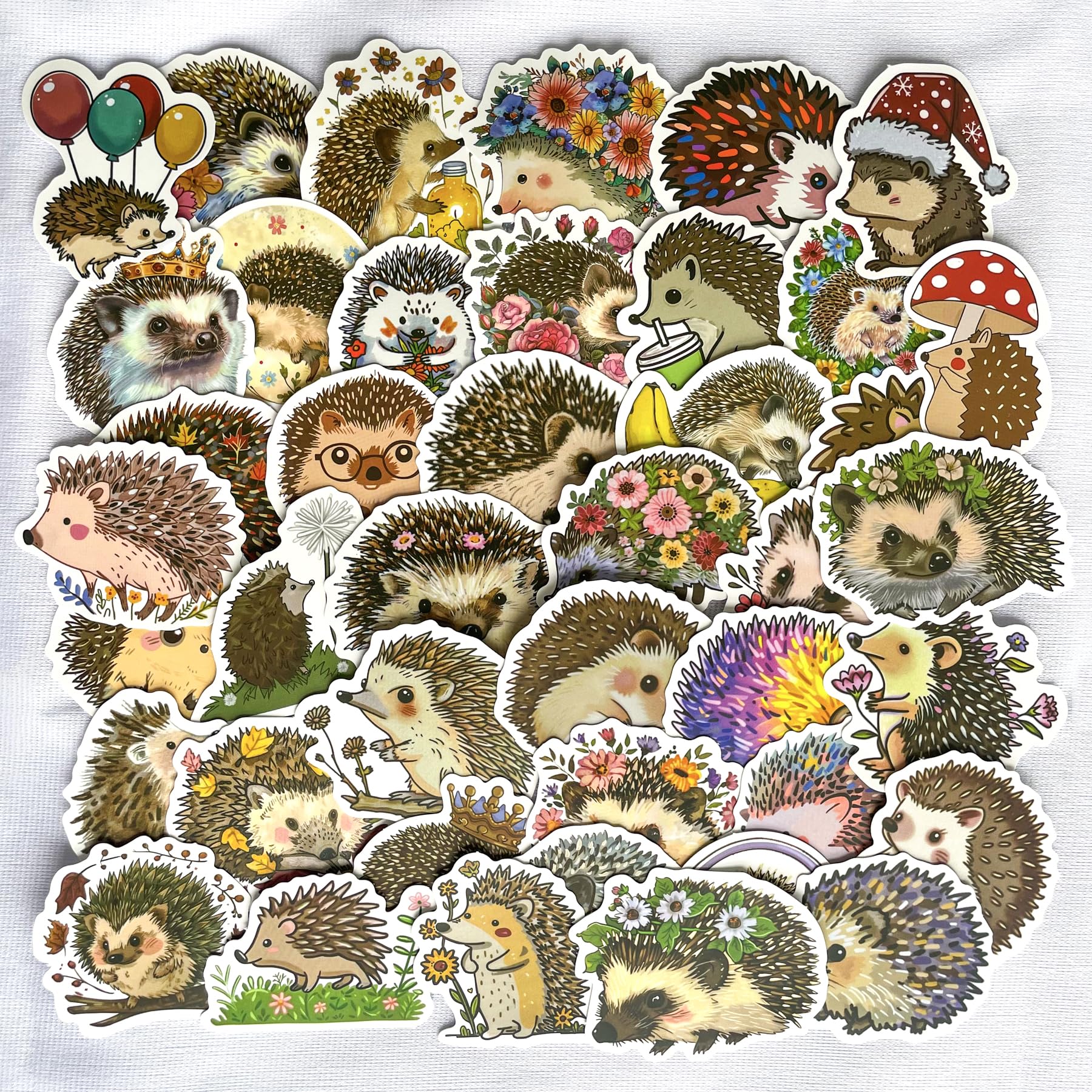 Yoksas Cute Hedgehog Stickers   50Pcs Waterproof Vinyl Kawaii Hedgehog Little Animal Stickers For Water Bottles, Laptops, Phone,