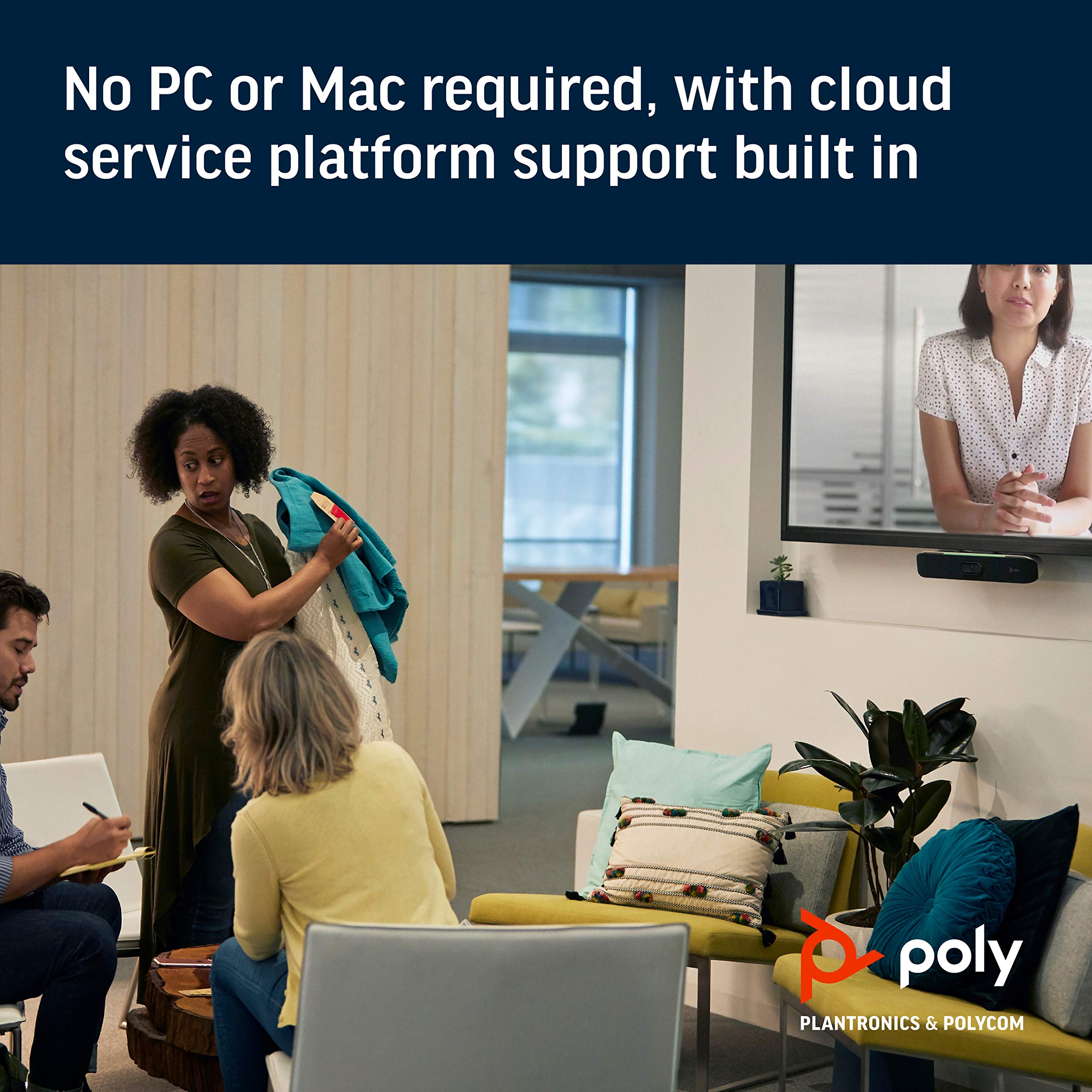 Poly - Studio X30 (Polycom) With Tc8 Touch Controller - 4K Video & Audio Bar - Conferencing System For Small Meeting Rooms - Wor