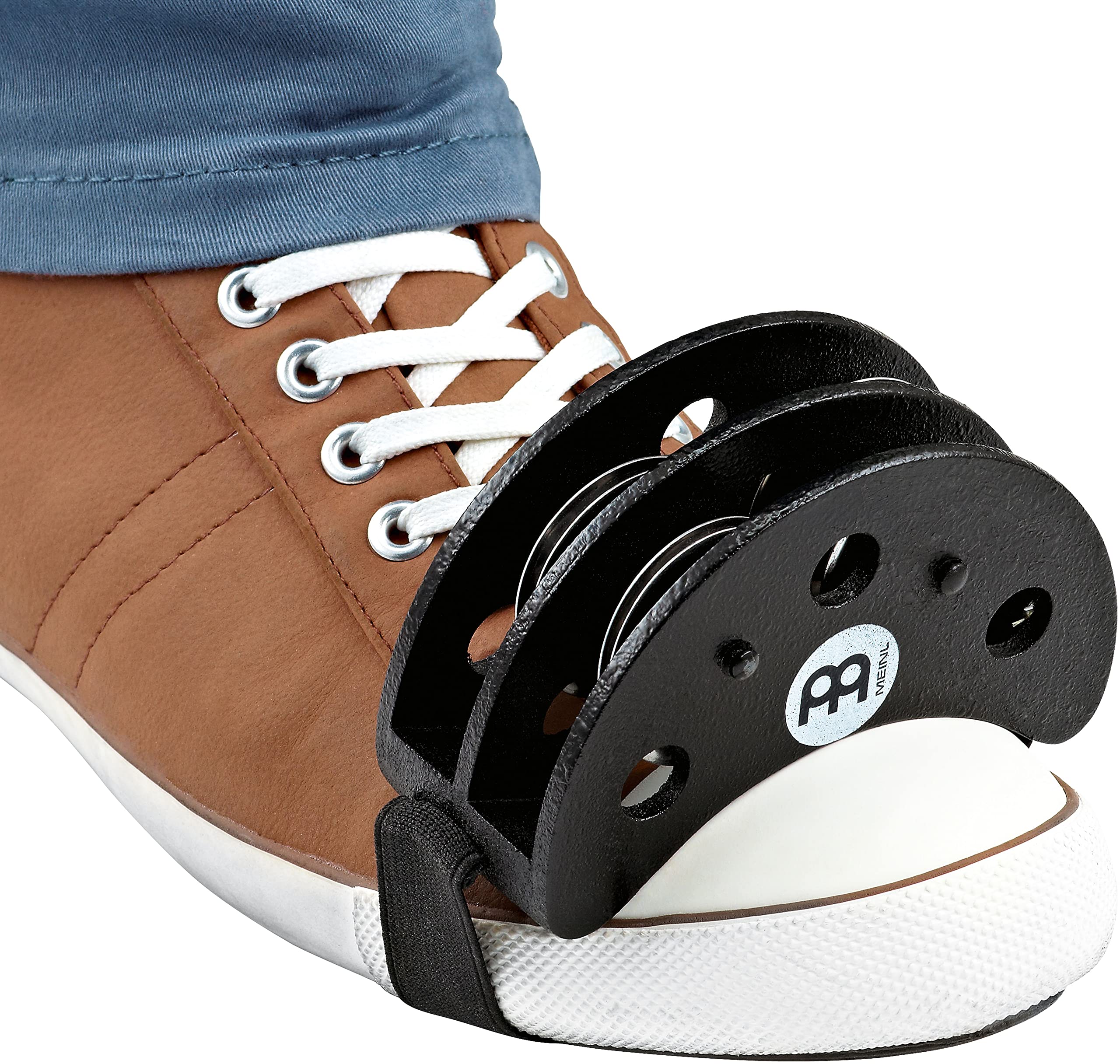 Meinl Percussion Foot Tambourine With Stainless Steel Jingles Not Made In China Accompaniment For Cajon Gigs, 2 Year Warranty, B