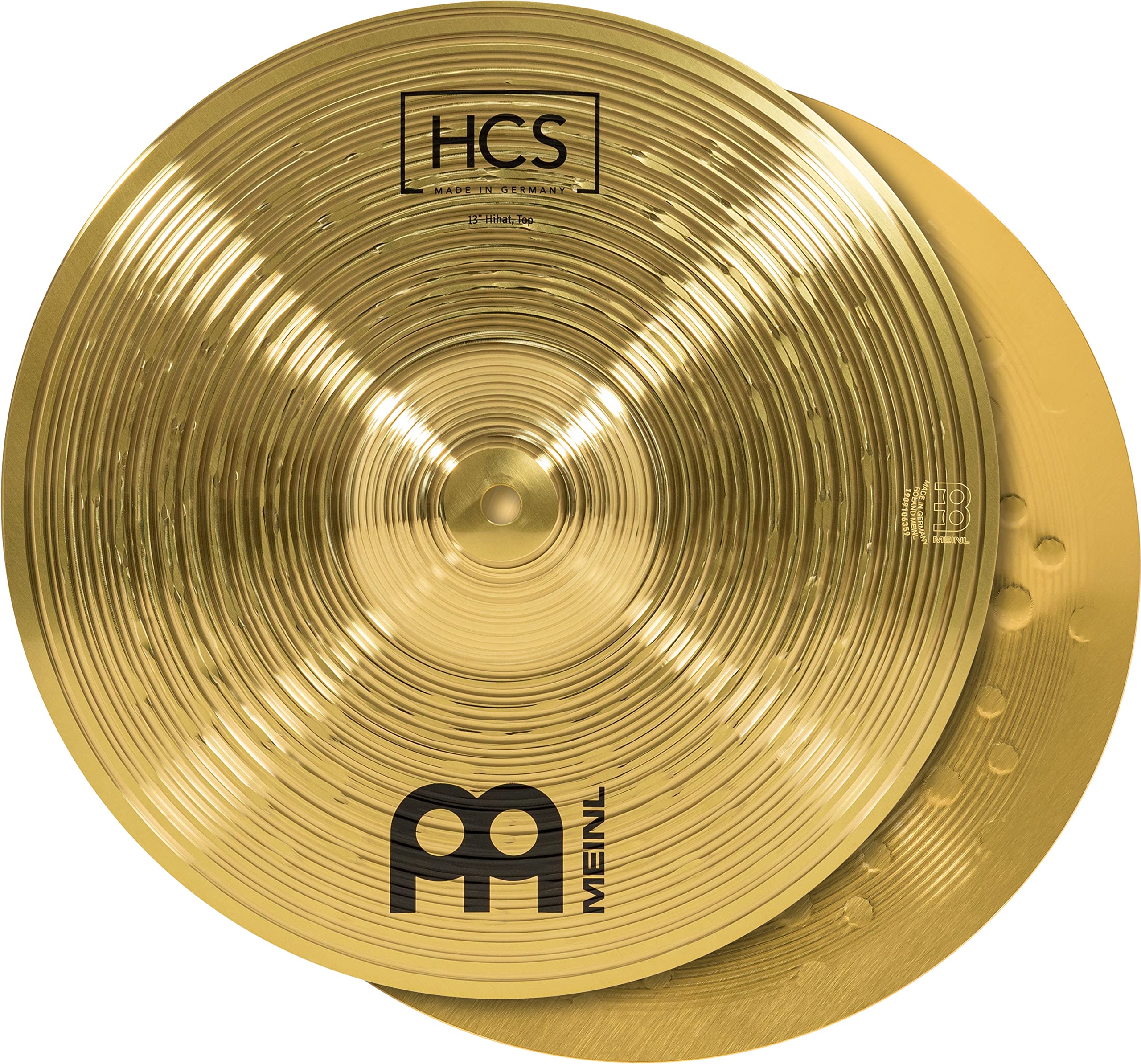 Meinl Cymbals Hcs 13    Hihats (Hi Hat) Cymbals For Drum Set, Pair  Made In Germany   Traditional Medium Brass, 2 Year Warranty,
