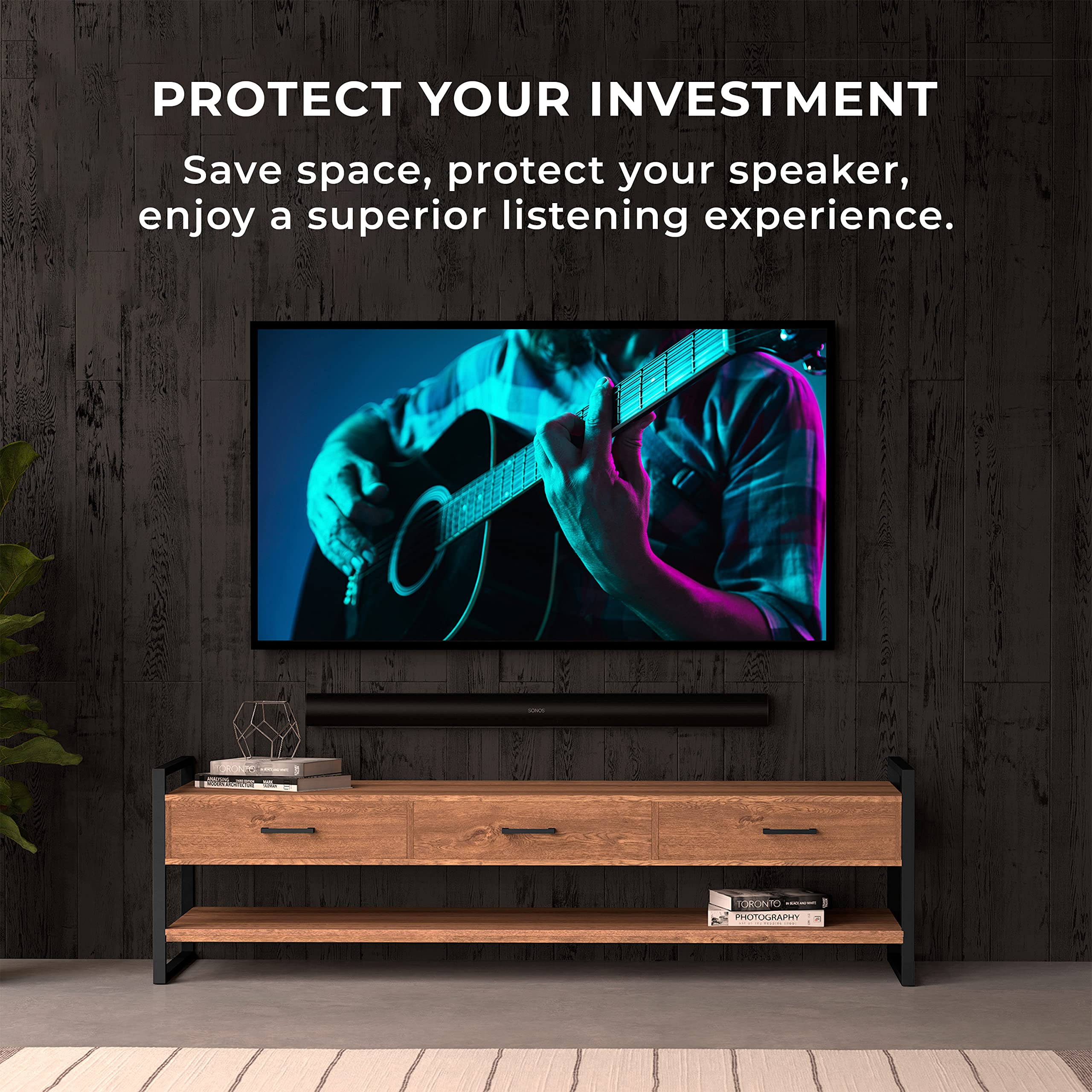 Humancentric Wall Mount Compatible With Sonos Arc And Sonos Arc Ultra Sound Bar (Black), Mounting Bracket Compatible With Sonos Arc Wall Mount, Soundbar Mount For Sonos Arc Mount On Wall Under Tv