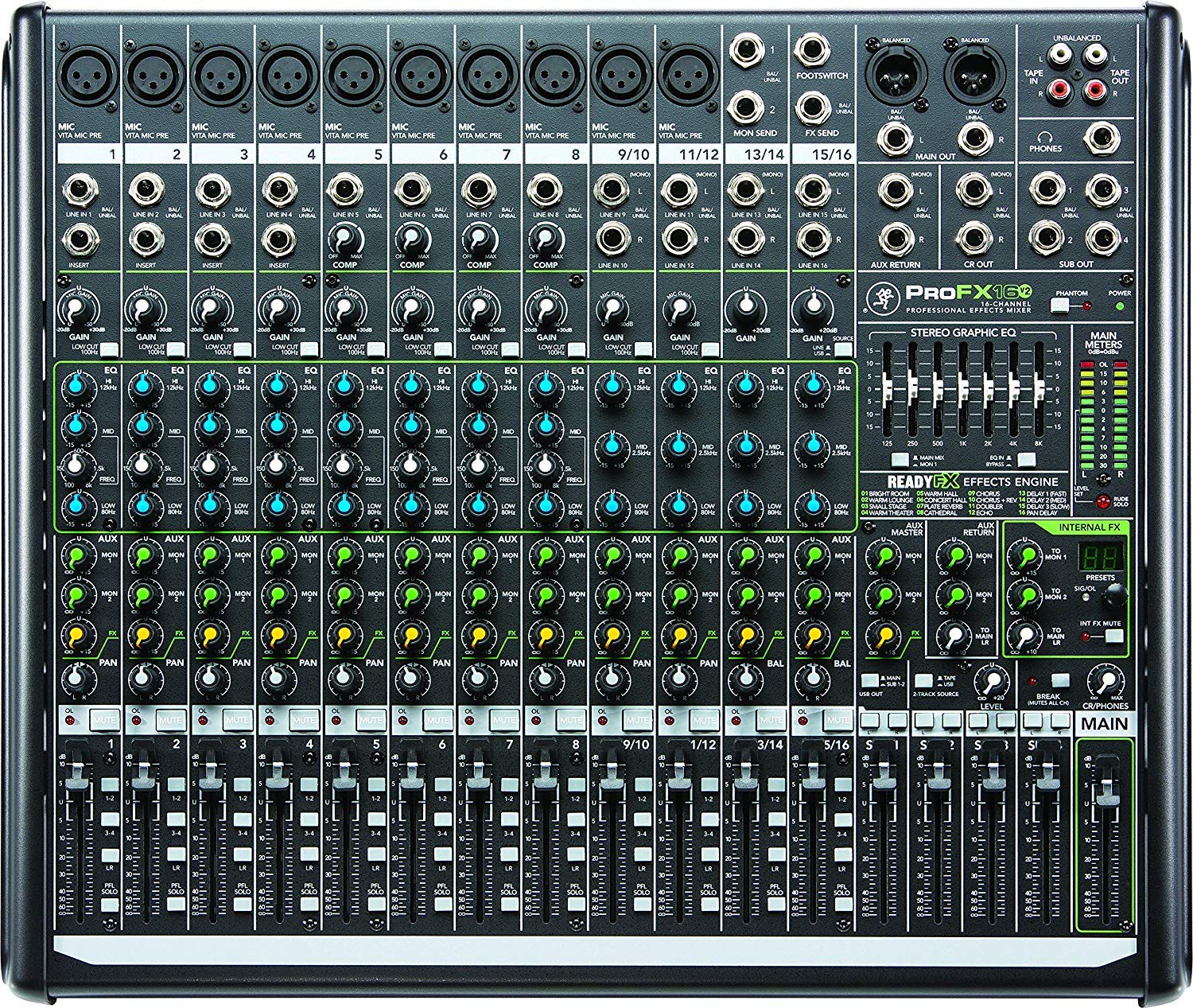Mackie Mixer Unpowered, 16 Channel (Profx16V2)