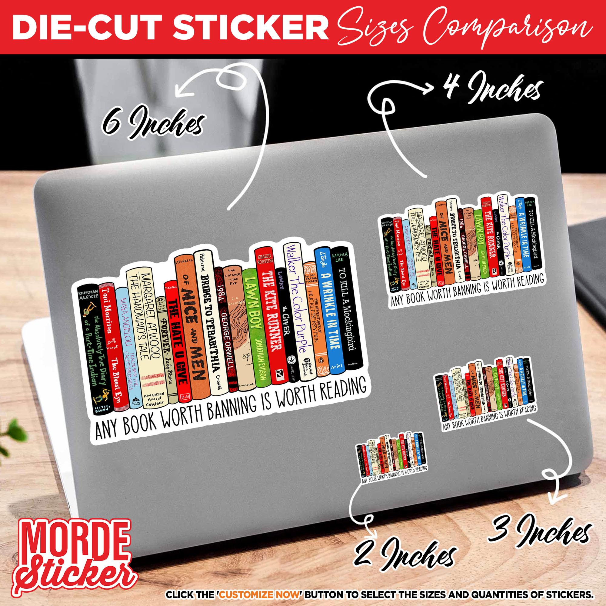 (3Pcs) Any Book Worth Banning Is Worth Reading Sticker Banned Book Reading Stickers 3In Die Cut Waterproof Vinyl Sticker For Har
