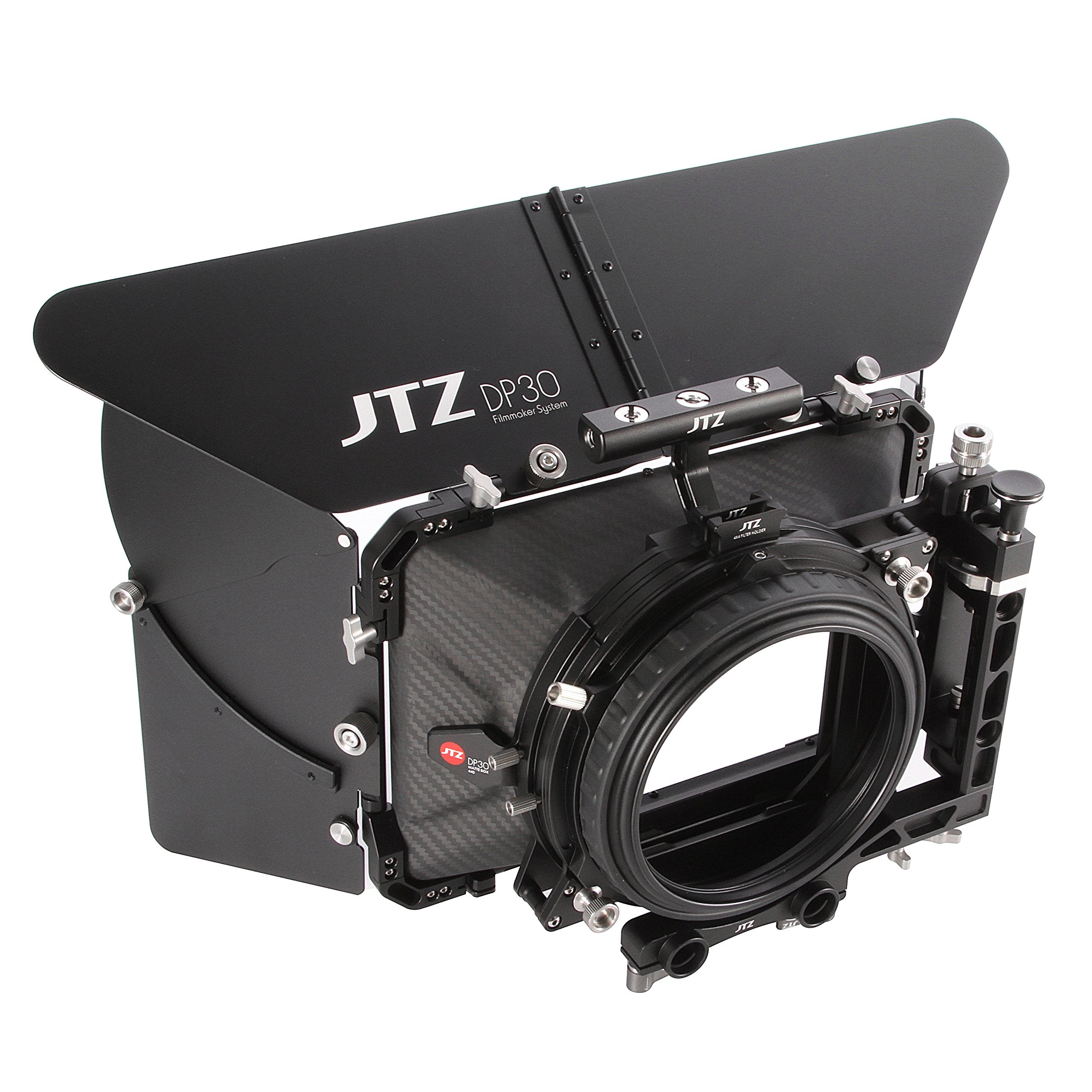 JTZ DP30 Cine Lens Carbon Fiber 4x4 Swing-Away Matte Box with 15mm/19mm Rod Rail Rig for Sony FS5 FS7 ARRI RED Canon C100 C200 C