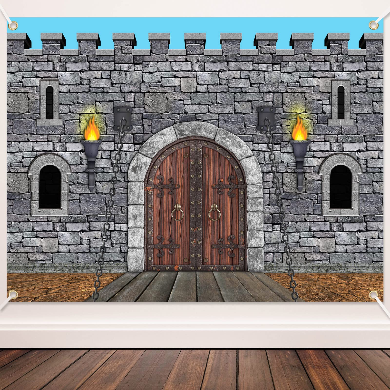 Tranqun Medieval Party Decorations Medieval Castle Backdrop Knight Decorations Castle Wall Backdrop Keepers Of The Kingdom Decor