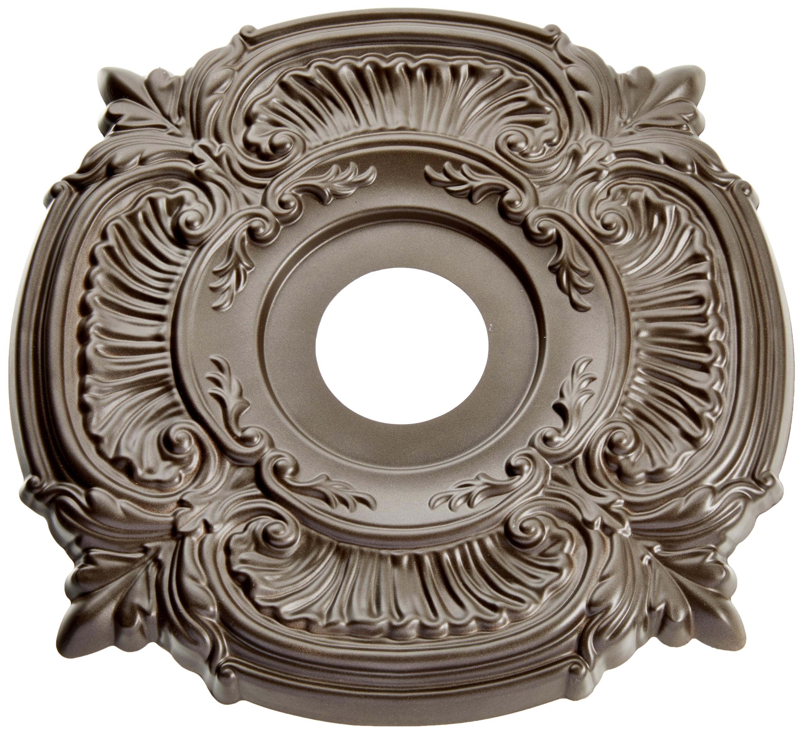 16OD x 3 1/2ID x 1P Attica Thermoformed PVC Ceiling Medallion (Fits Canopies up to 5 5/8), Bright Coat Dark Bronze