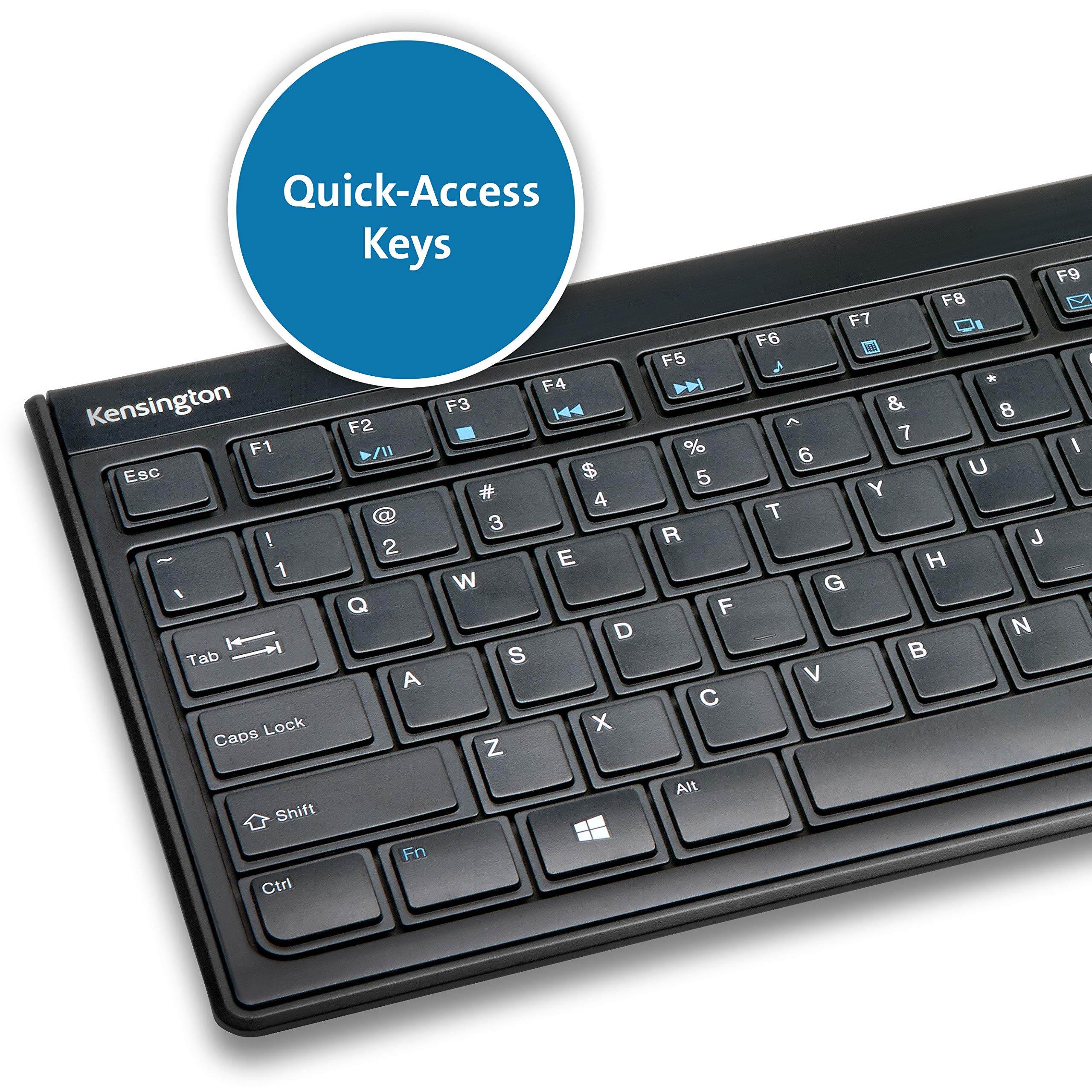 Kensington Slim Type Wireless Quiet Keyboard (K72344Us), Black