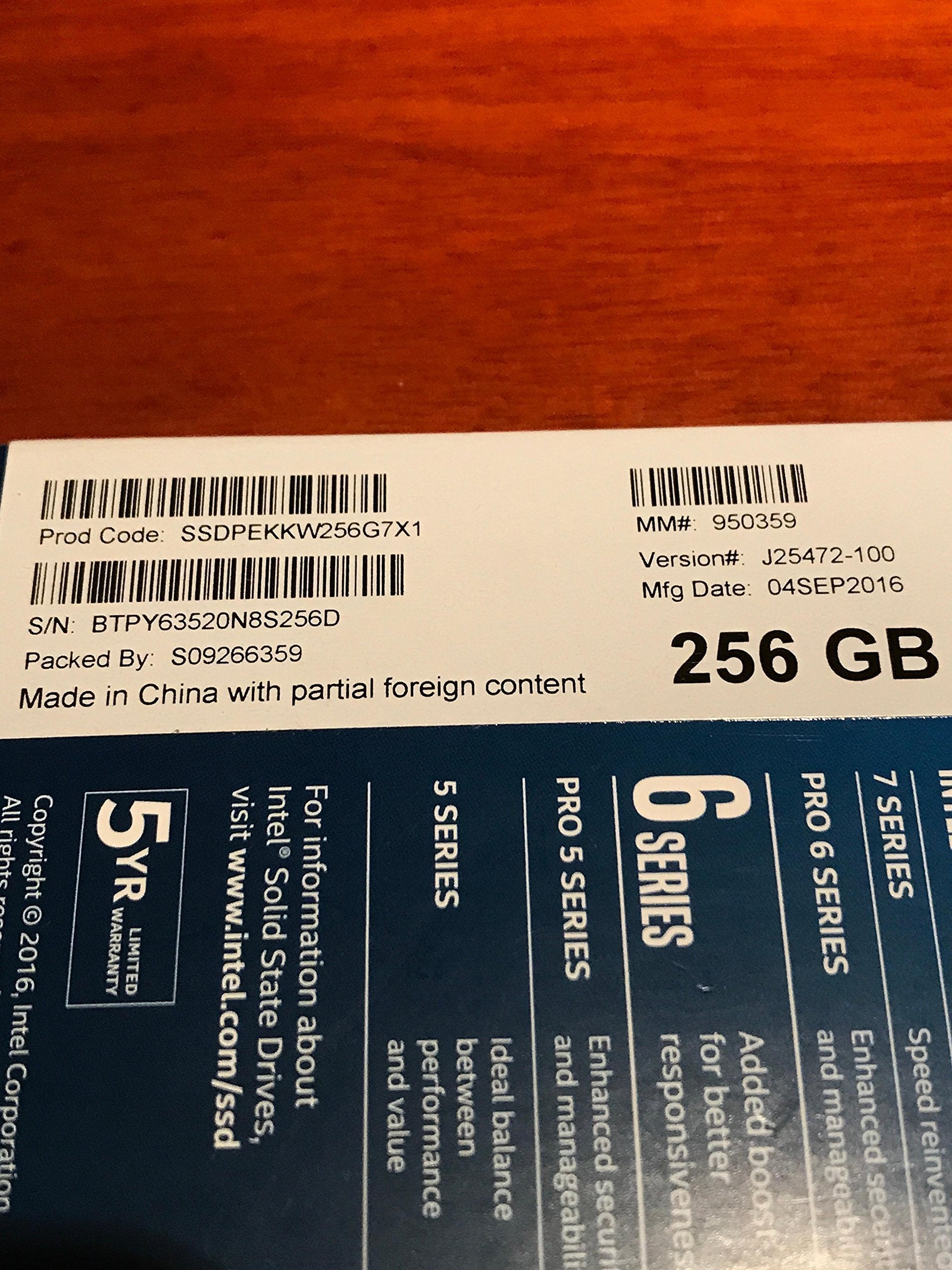 Intel Ssdpekkw256G7X1 600P M.2 80Mm 256Gb Pcie 3.0X4 3D1 Tlc Retail