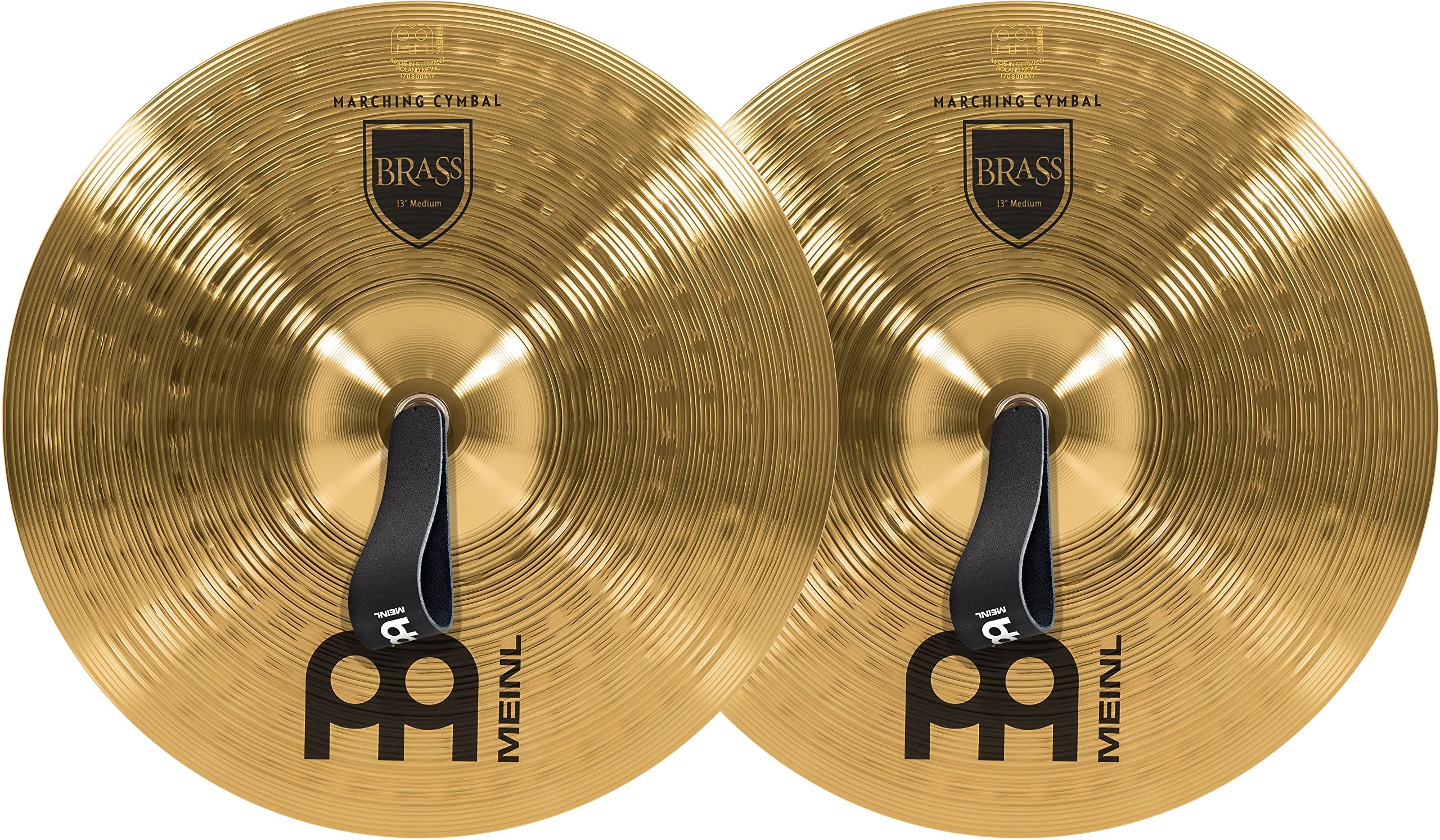 Meinl 13    Marching Cymbal Pair With Straps   Brass Alloy Traditional Finish   Made In Germany, 2 Year Warranty (Ma Br 13M)