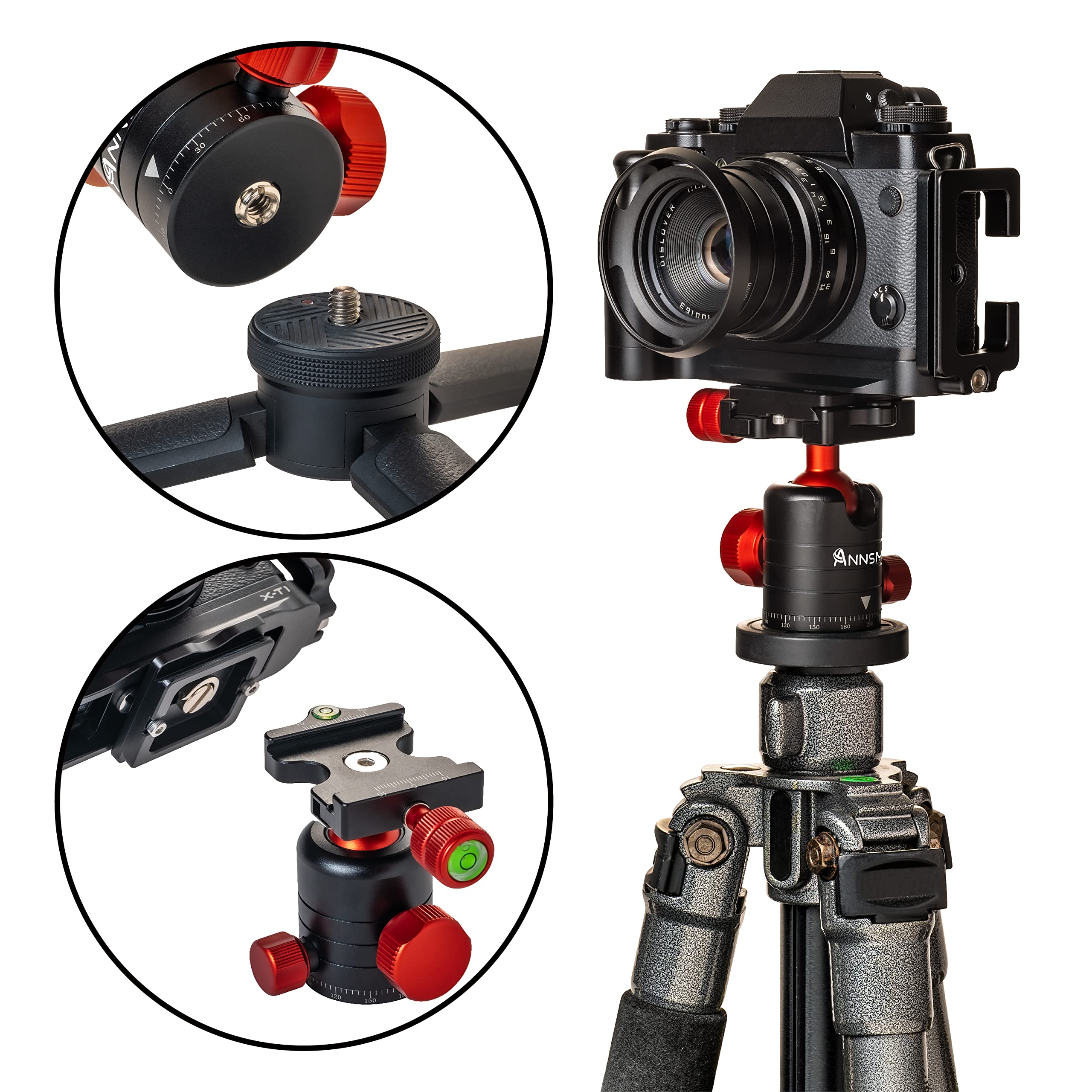 Annsm Professional Tripod Ball Head 24Mm 360 Degree Swivel Panoramic Head With 38Mm Width Quick Release Plate For Dslr Camera Slider Stabilizer Monopod