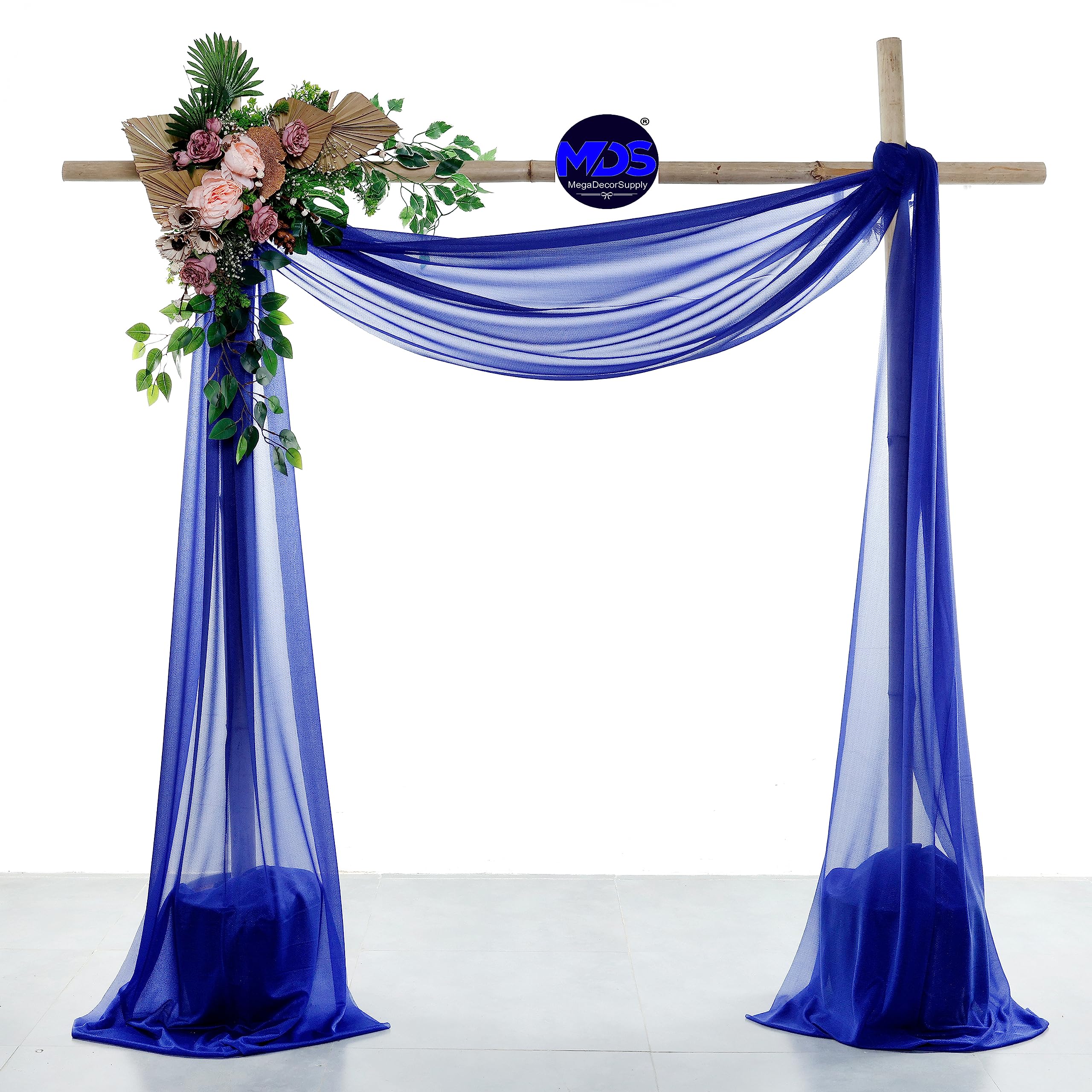 Mds Pack Of 1 Panels (30 Width X 20Ft Long) Wedding Arch Draping Fabric Sheer Chiffon Fabric Drapery For Wedding Ceremony Recept