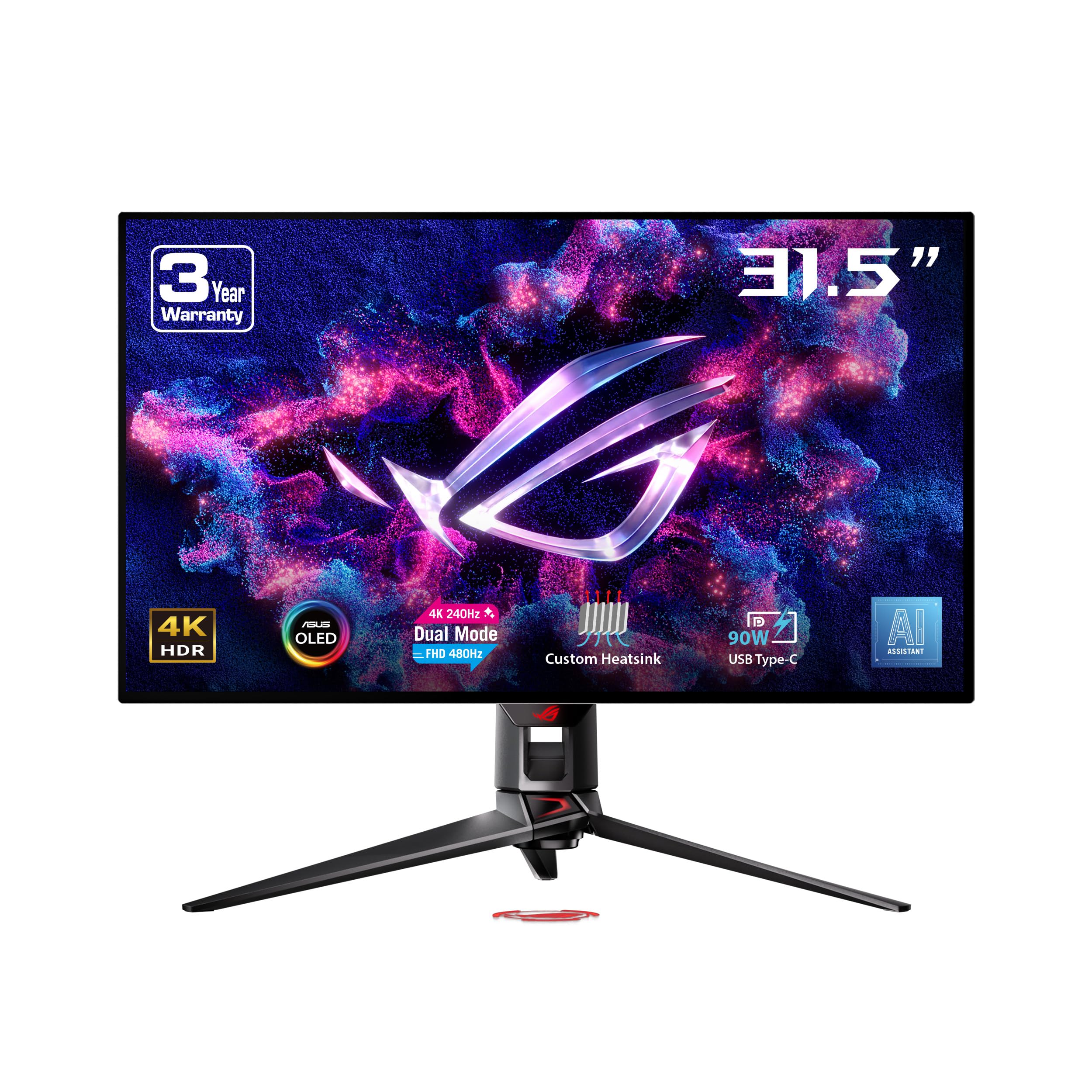 Asus Rog Swift 32    4K Oled Gaming Monitor (Pg32Ucdp)   Woled, Dual Mode (4K 240Hz, Fhd 480Hz), 0.03Ms, G Sync Compatible, Cust