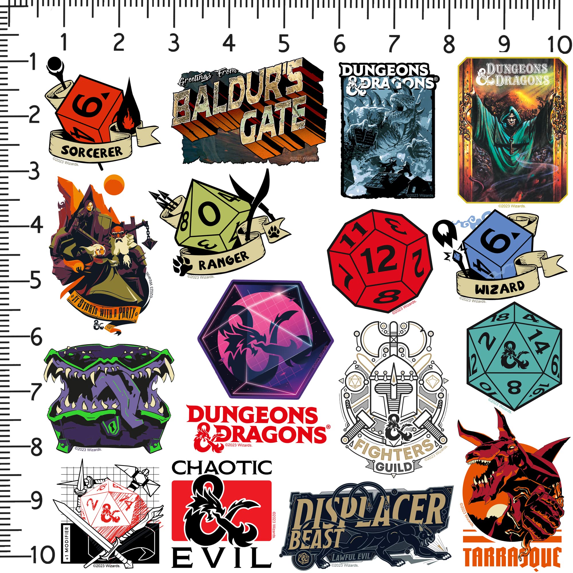 Dungeons And Dragons 50Ct Sticker Pack Large Deluxe Stickers Variety Pack   Laptop, Water Bottle, Scrapbooking, Tablet, Skateboa