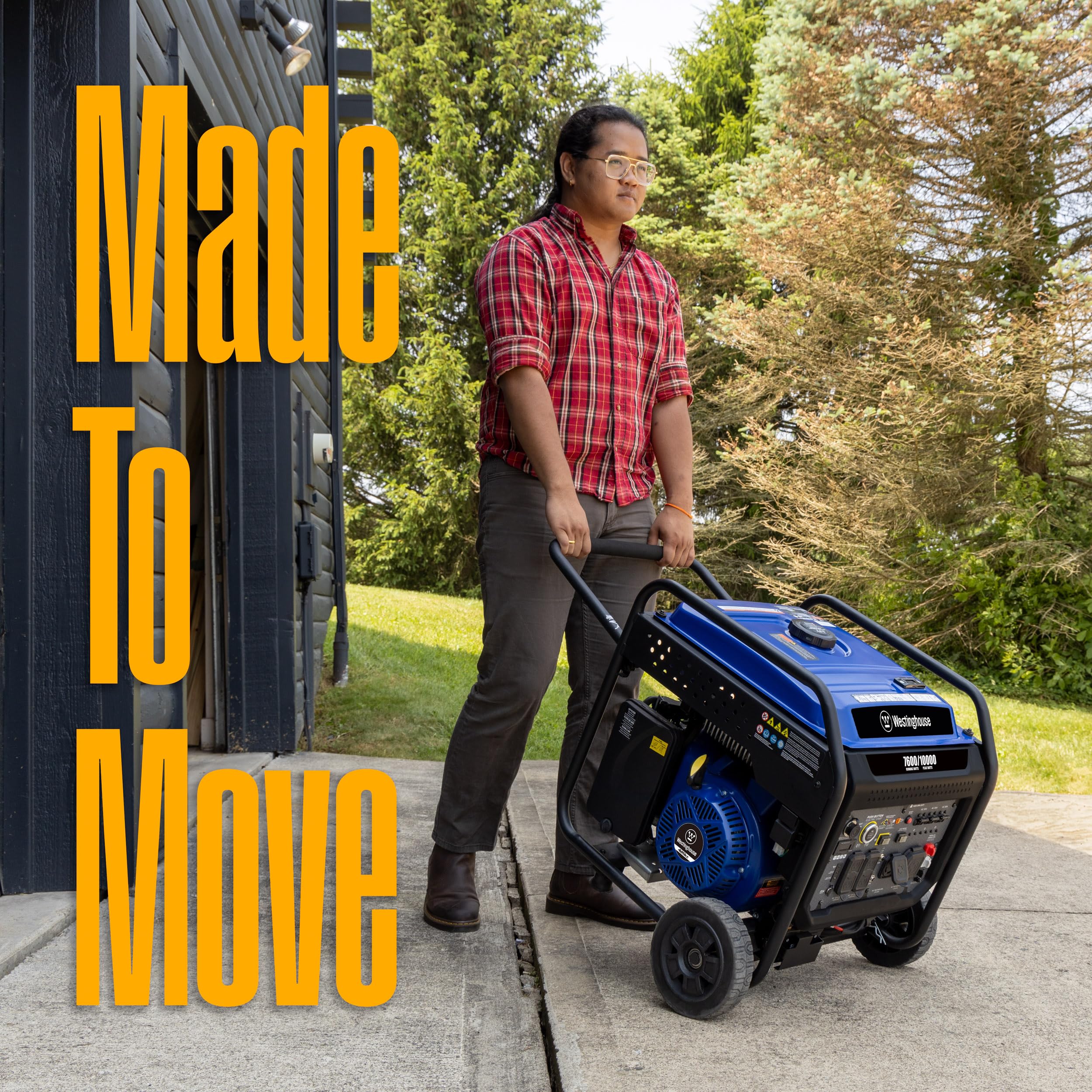 Westinghouse Outdoor Power Equipment 10000 Peak Watt Portable Open Frame Inverter Generator, Remote Electric Start With Auto Cho