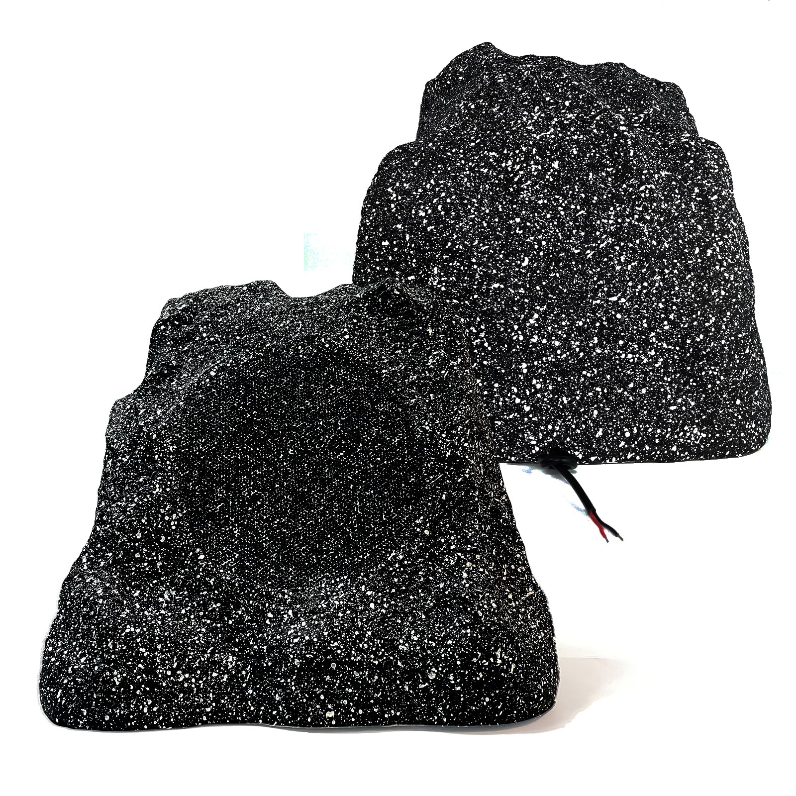 Herdio 8 Outdoor Rock Passive Speakers 600 Watt,IPX7 Waterproof,Hardwired, for Pool,Garden,Deck,Outdoor Activities (Black,Pair)
