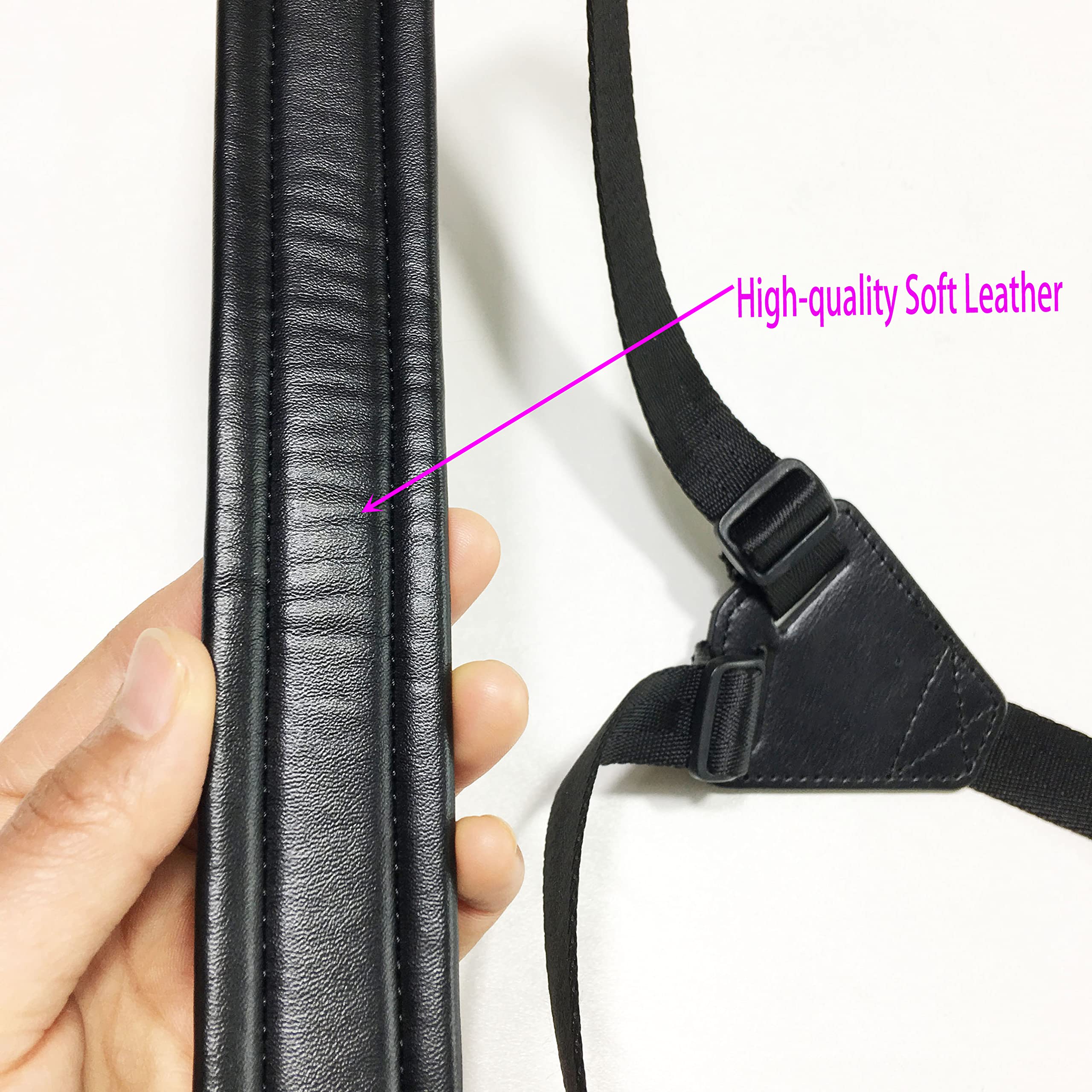 Rauyivany Classical Guitar Strap,Soft Leather Shoulder Strap Width 1.5 In, Length Adjustable 28 33.5 In, Suitable For Classical