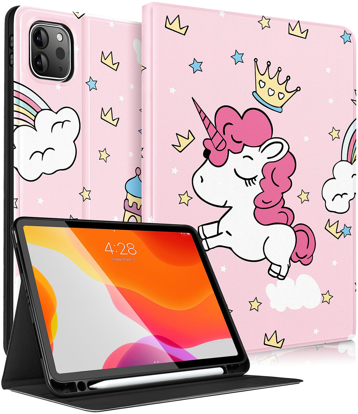 Uppuppy For Ipad Air 11 Inch Case, Air 5Th/4Th Generation 10.9, Pro 11'' Case Cute Kids Women Girls Girly Folio Unicorn With App