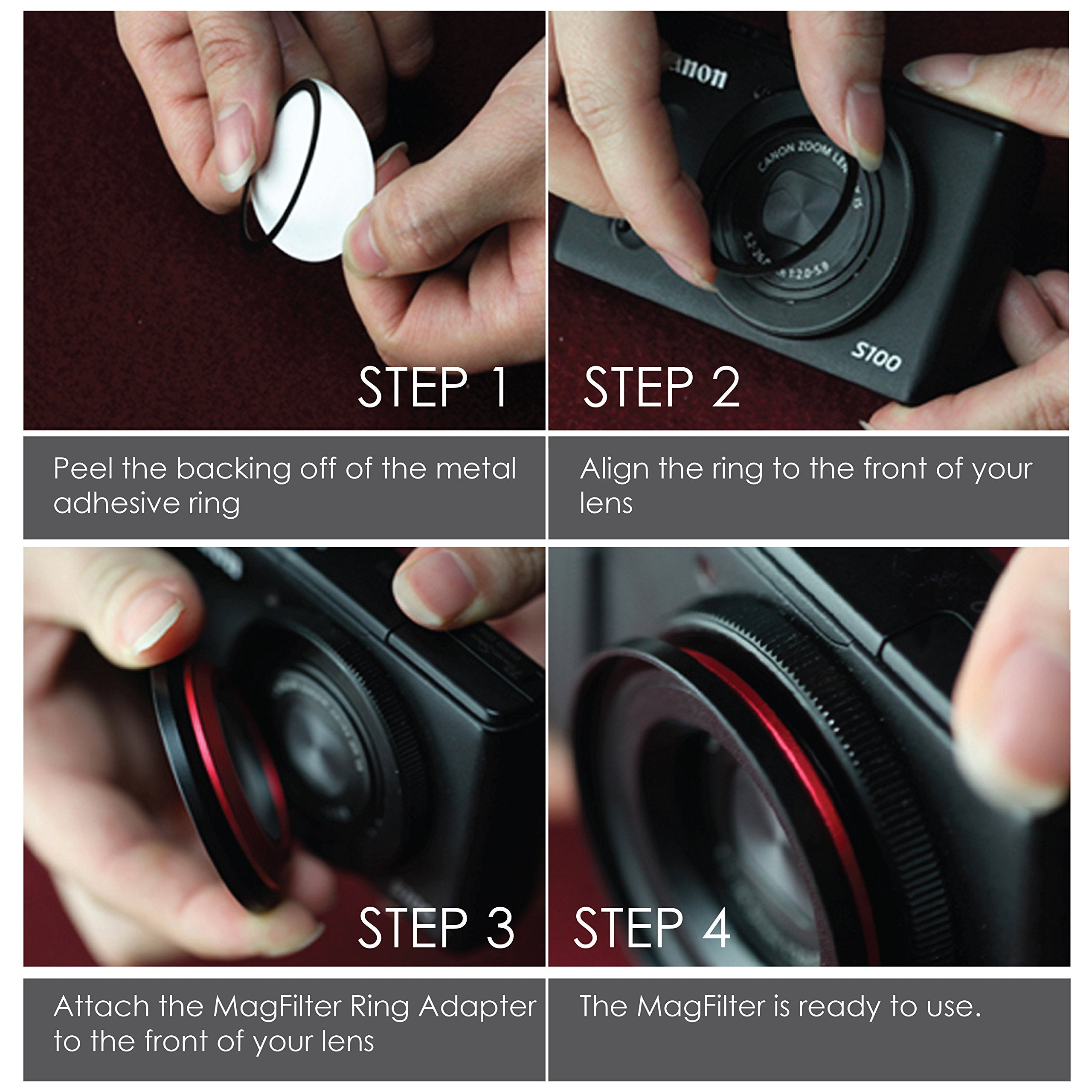 Kamerar Magfilter 52Mm Threaded Adapter Ring With Carrier Bag, Magnetic Lens Filter Adapter Rings For Sony Rx100 Iv, V, Vi, Vii,
